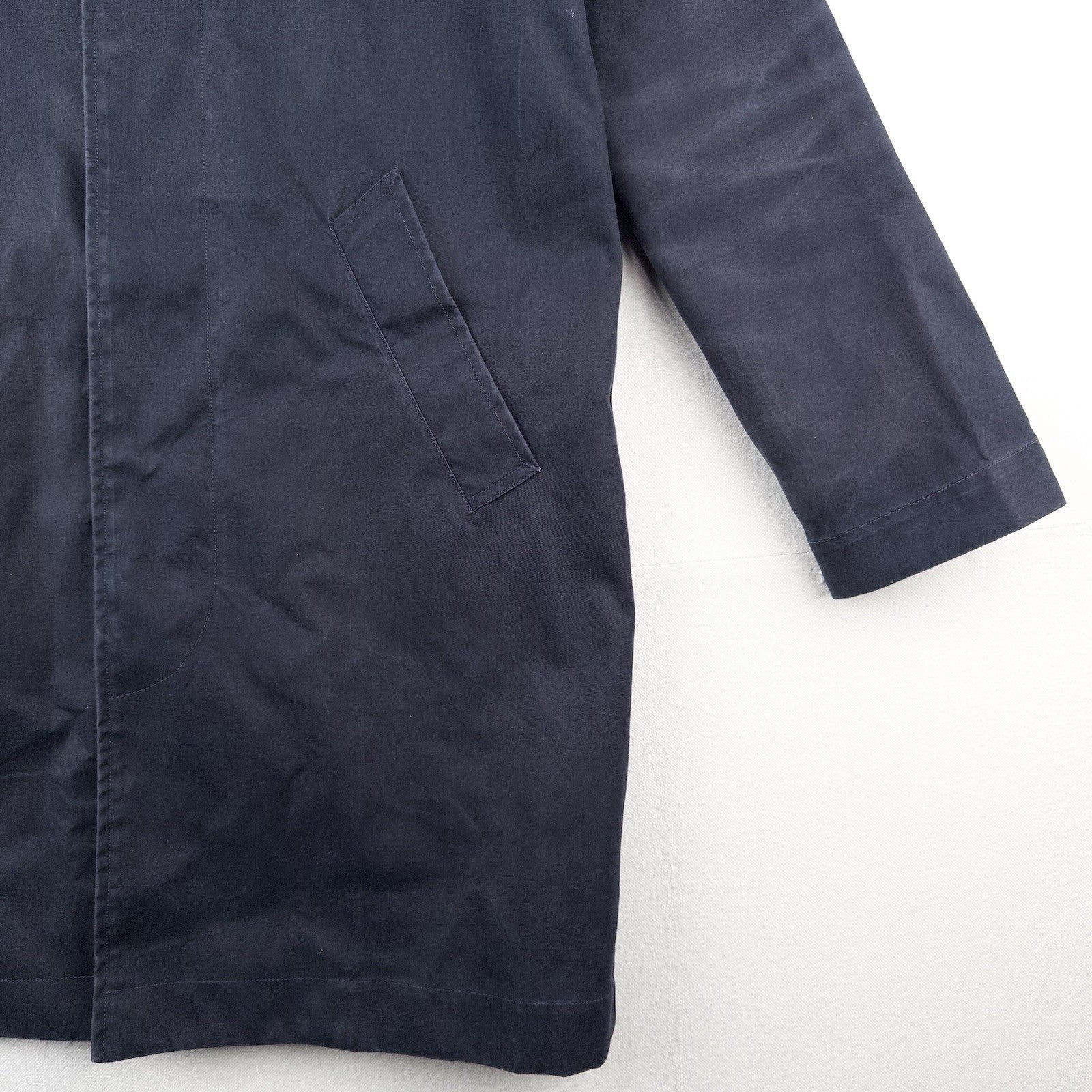 APC Navy Blue Hooded Trench Rain Coat Mac Parka Jacket Men’s Small S