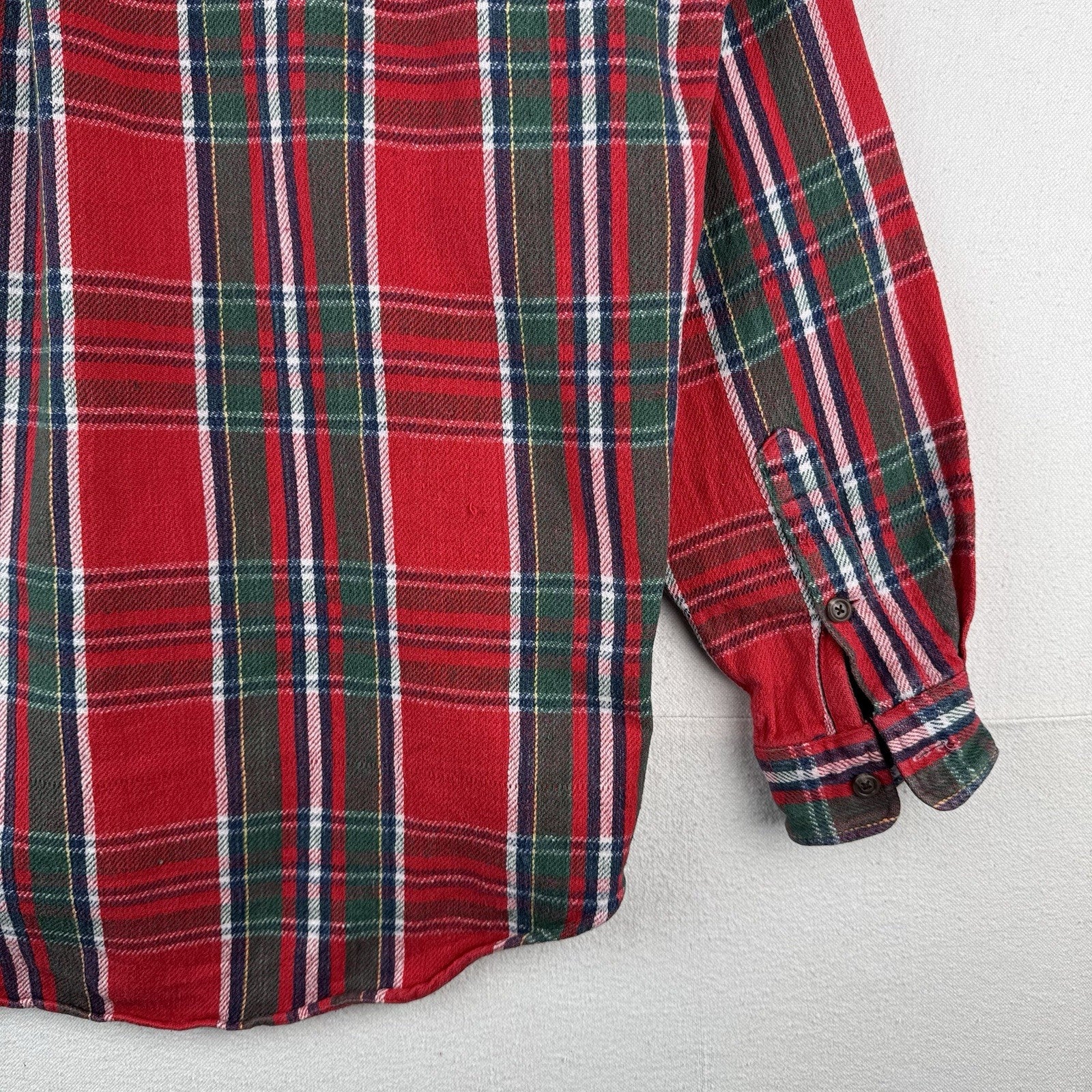 Vtg Polo Ralph Lauren Lowell Sport Red Green Button Up Heavy Flannel Shirt Large