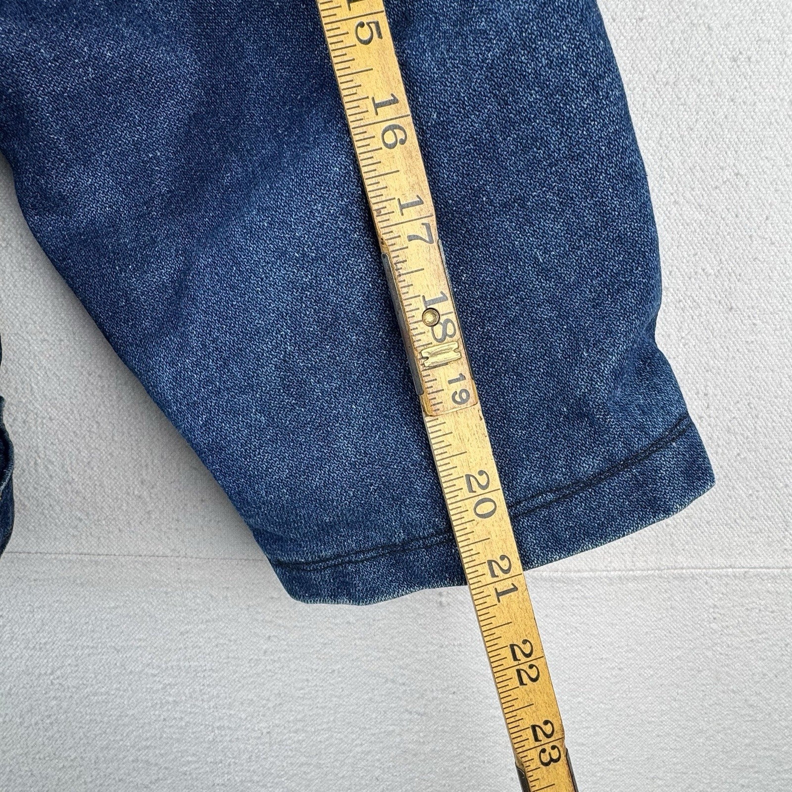 70’s Vtg Key Imperial Denim Jacket Men’s 44 Long Brown Corduroy Collar Made USA