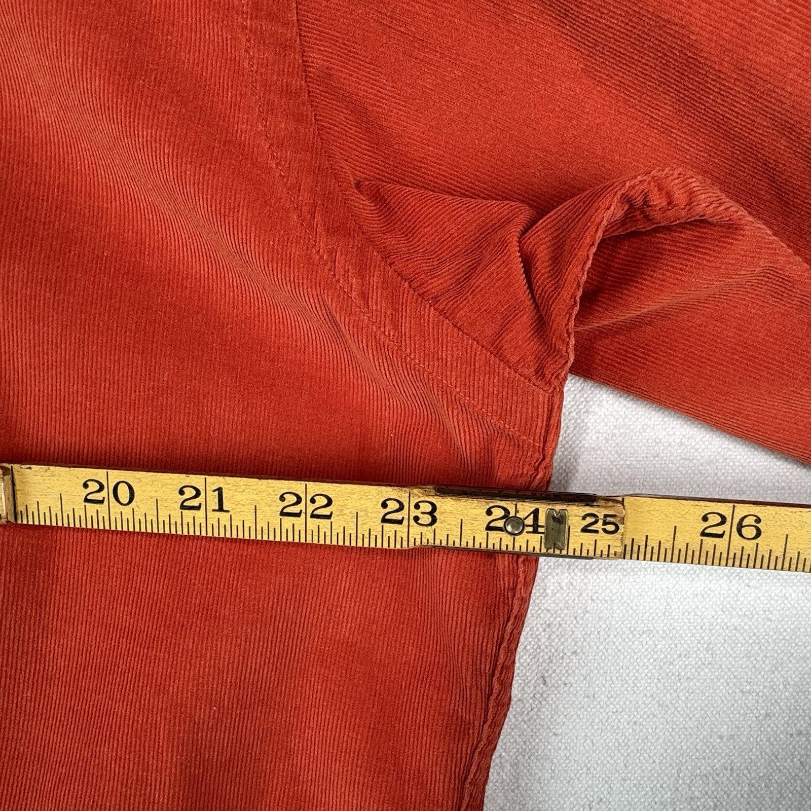 Ralph Lauren Blaire Button Down Corduroy Shirt Red Burnt Orange Men’s Medium