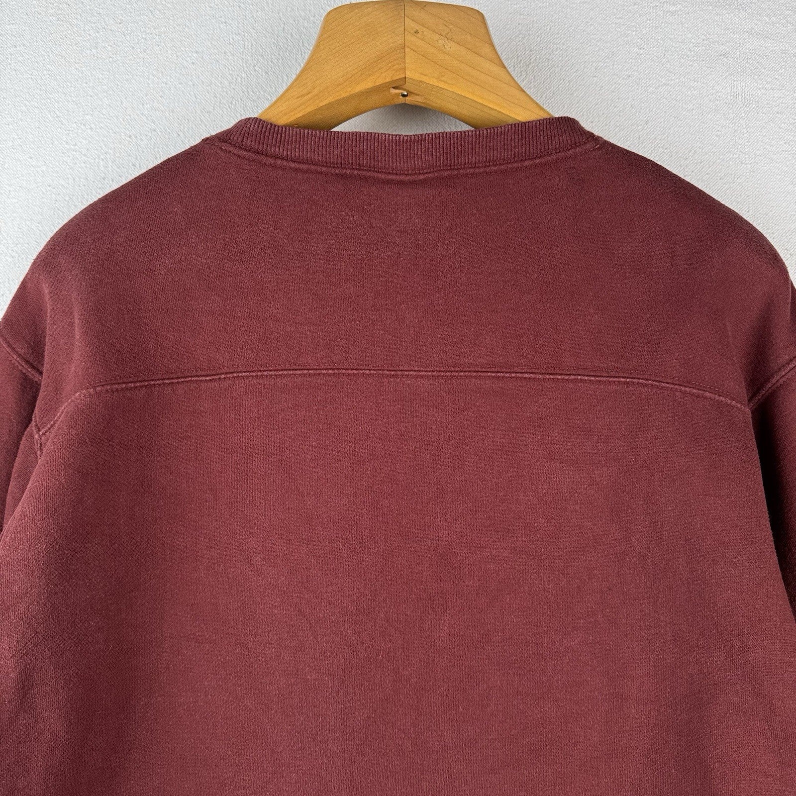 Vtg Columbia Bass Fishing Sweatshirt Men's M Crew Neck Red Maroon Fisherman
