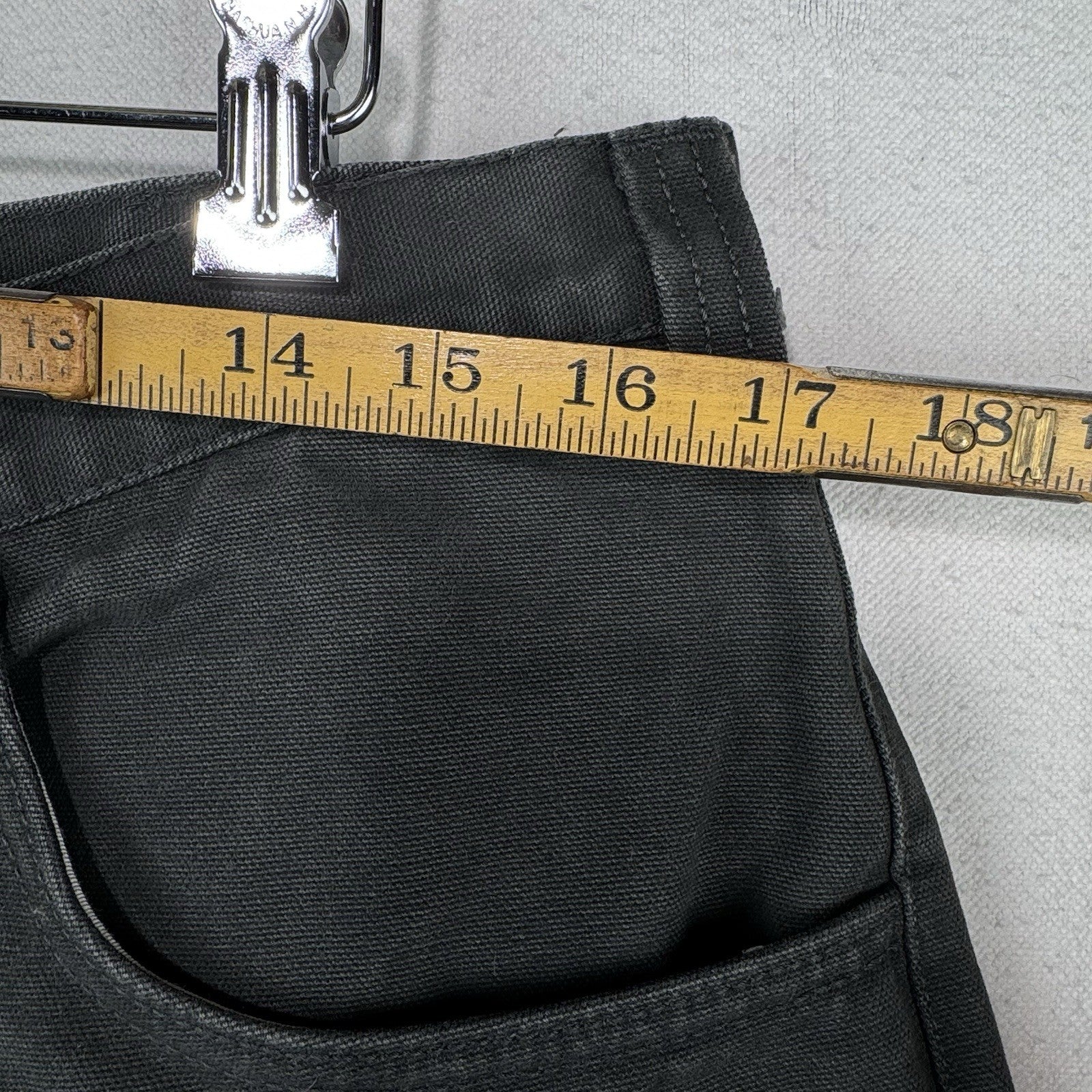 90s Vtg Double Knee Mens 36 (34x7) Canvas Faded Gray/Green Shorts Arborwear
