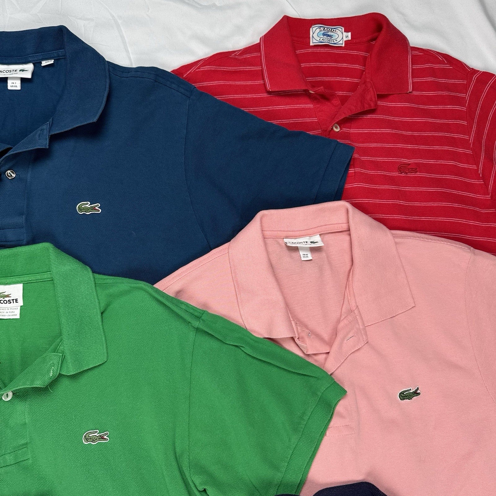 Lot of 10 Lacoste Short Sleeve Polo Shirts Wholesale Box 3,4,5,8,S,L,XL,2XL