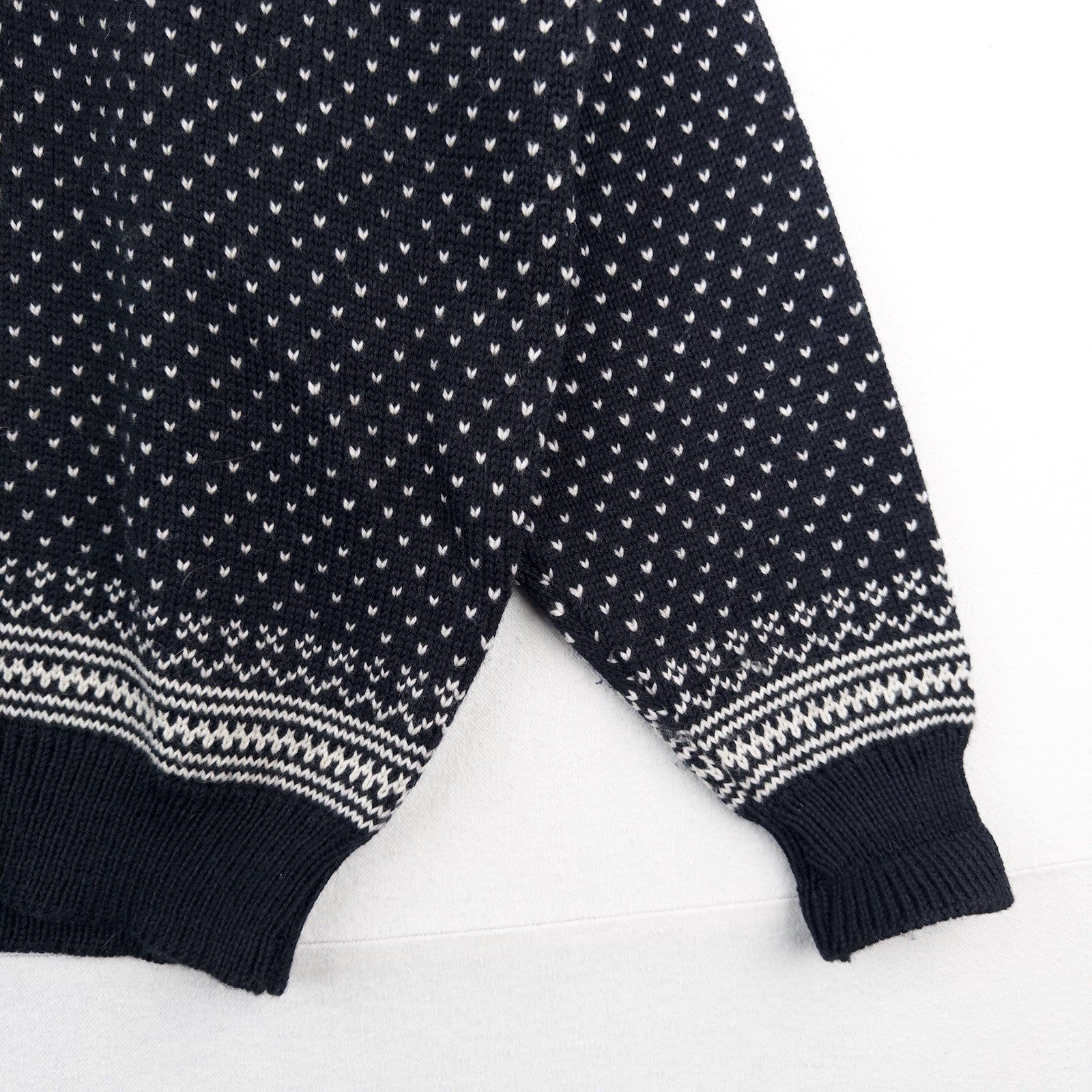 80’s Vtg Dale of Norway Pullover Sweater Men’s Large Fair Isle Wool Knit Black