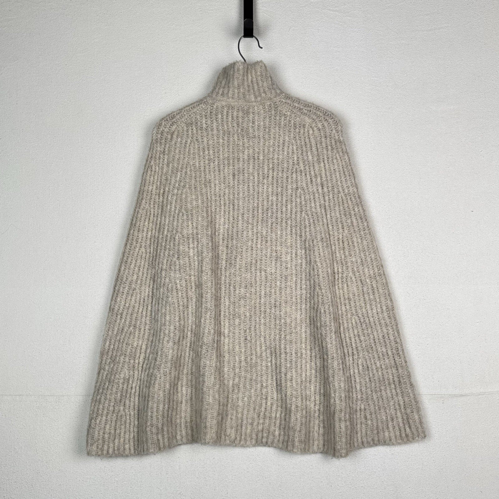 J. Crew Minimalist Wool Blend Convertible Chunky Knit Sweater Poncho Cape S/M
