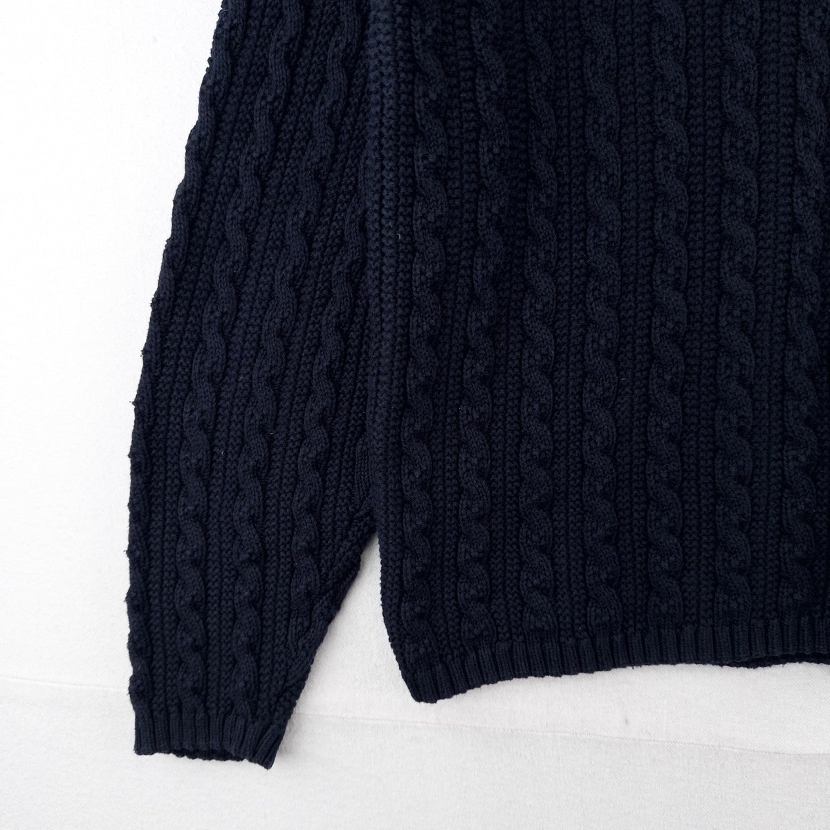 80’s Vtg Lands End Sweater Womens L 14-16 Blue Fisherman Cable Knit Pullover USA
