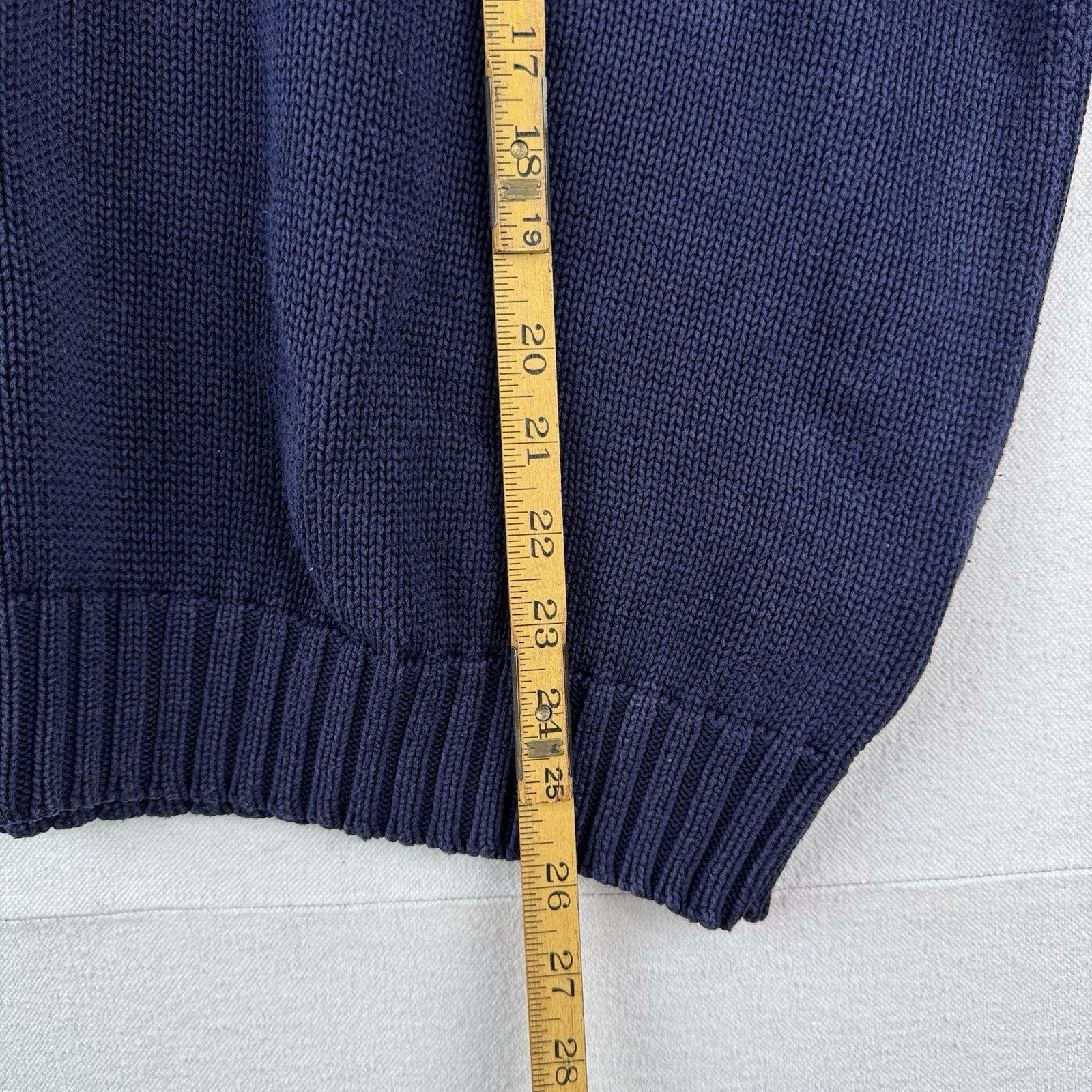 90's Vintage Polo Ralph Lauren Sweater Men's XL Navy Blue Knit Crewneck Red Pony