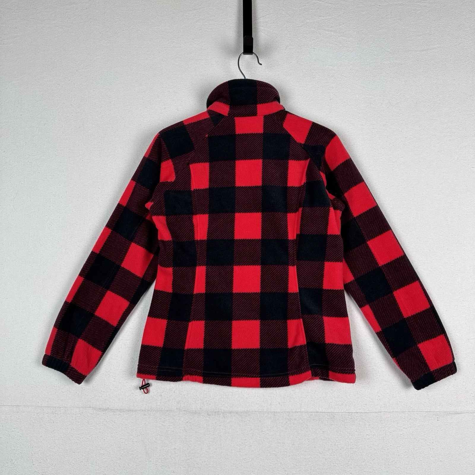 Columbia Women’s Small Buffalo Plaid Fleece Jacket Red Black Full Zip NWT