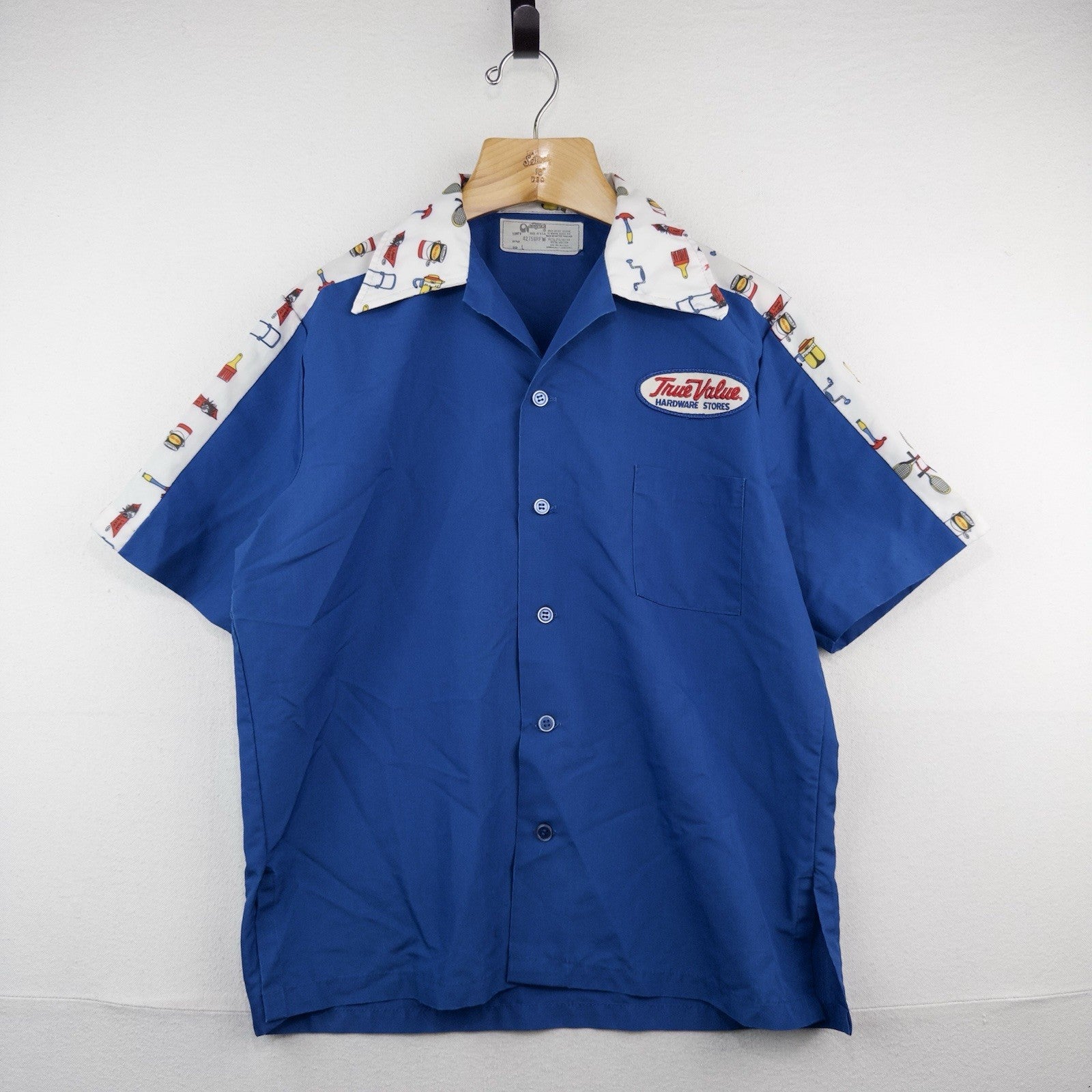 80’s Vtg True Value Graphic Employee Uniform Shirt Size Large Hardware Store