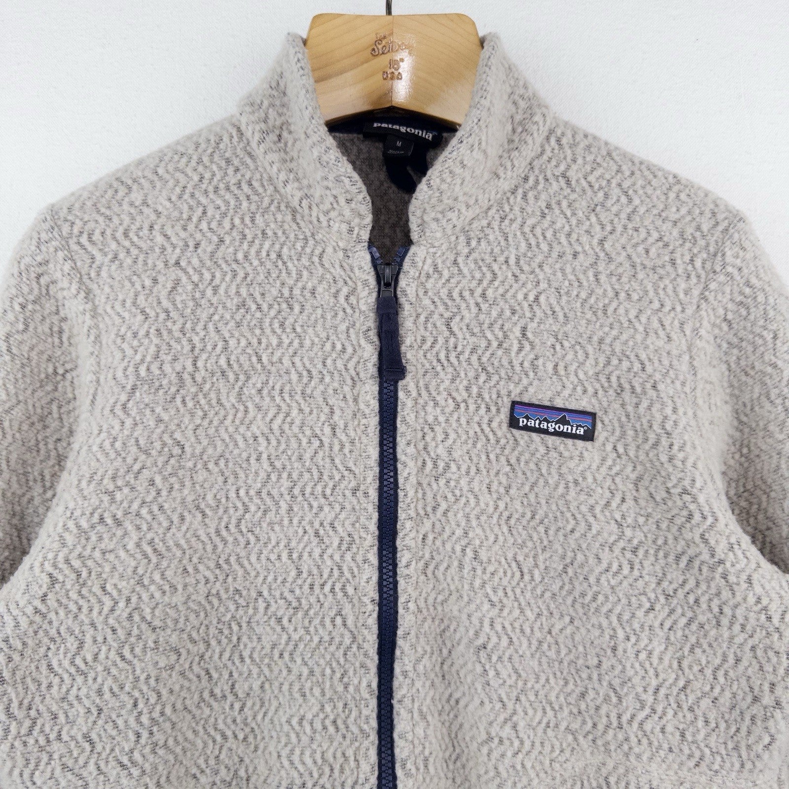 Patagonia Woolyester Women’s M Fleece Jacket Oatmeal Wool Blend Full Zip