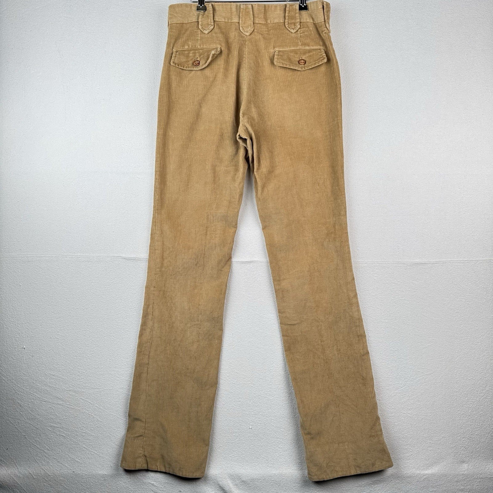 70's Vtg Wrangler Corduroy Pants Men's 34 (Fits32x36) Tan Bootcut Western USA