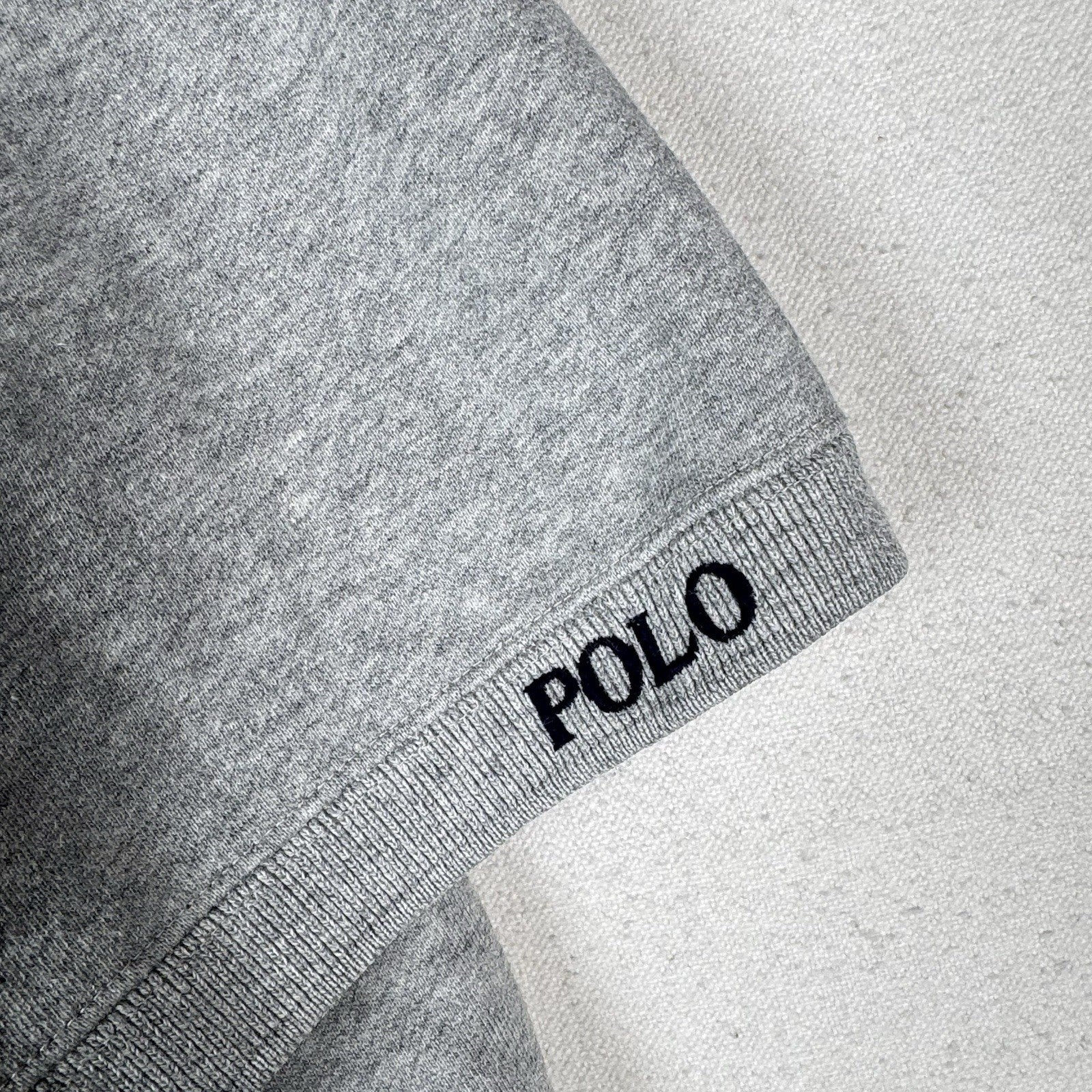 Vintage 90’s Polo Ralph Lauren Collared Short Sleeve Sweatshirt Men's L Gray