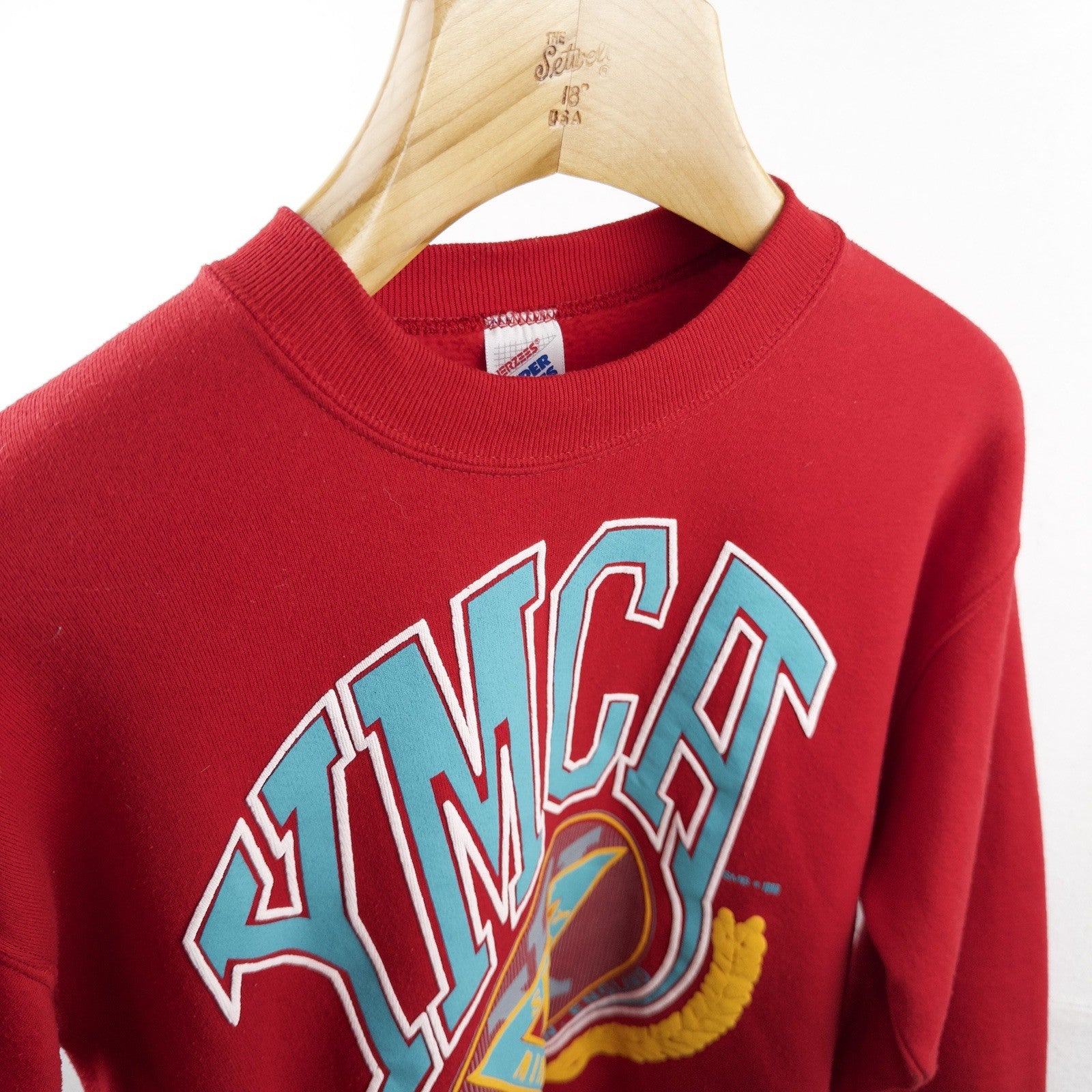 80's Vtg YMCA Milwaukee Men's L Red Crewneck Sweatshirt Made In USA