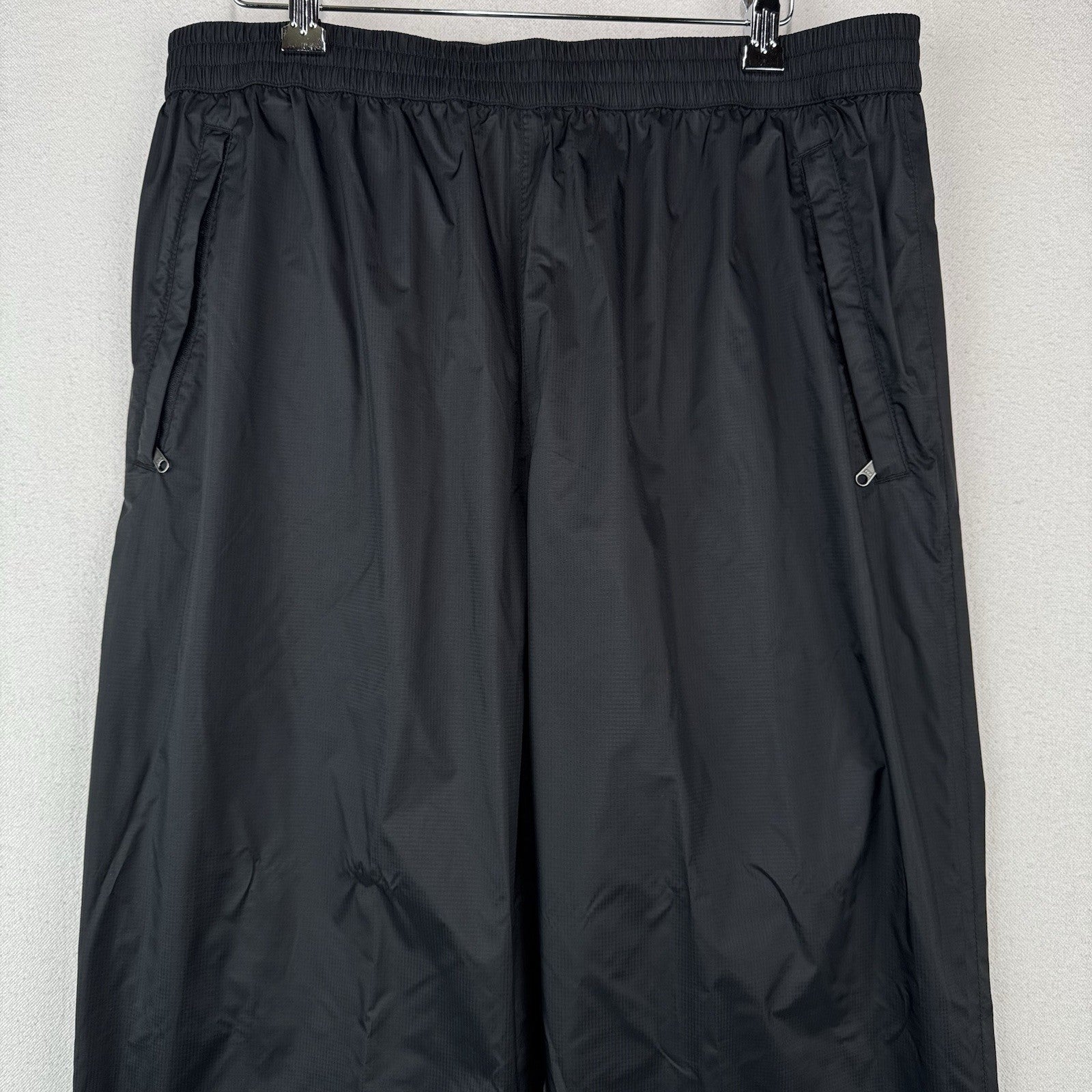 Marmot Pants Men’s L Black Ripstop Side Zip PreCip Eco Rain Waterproof Hiking