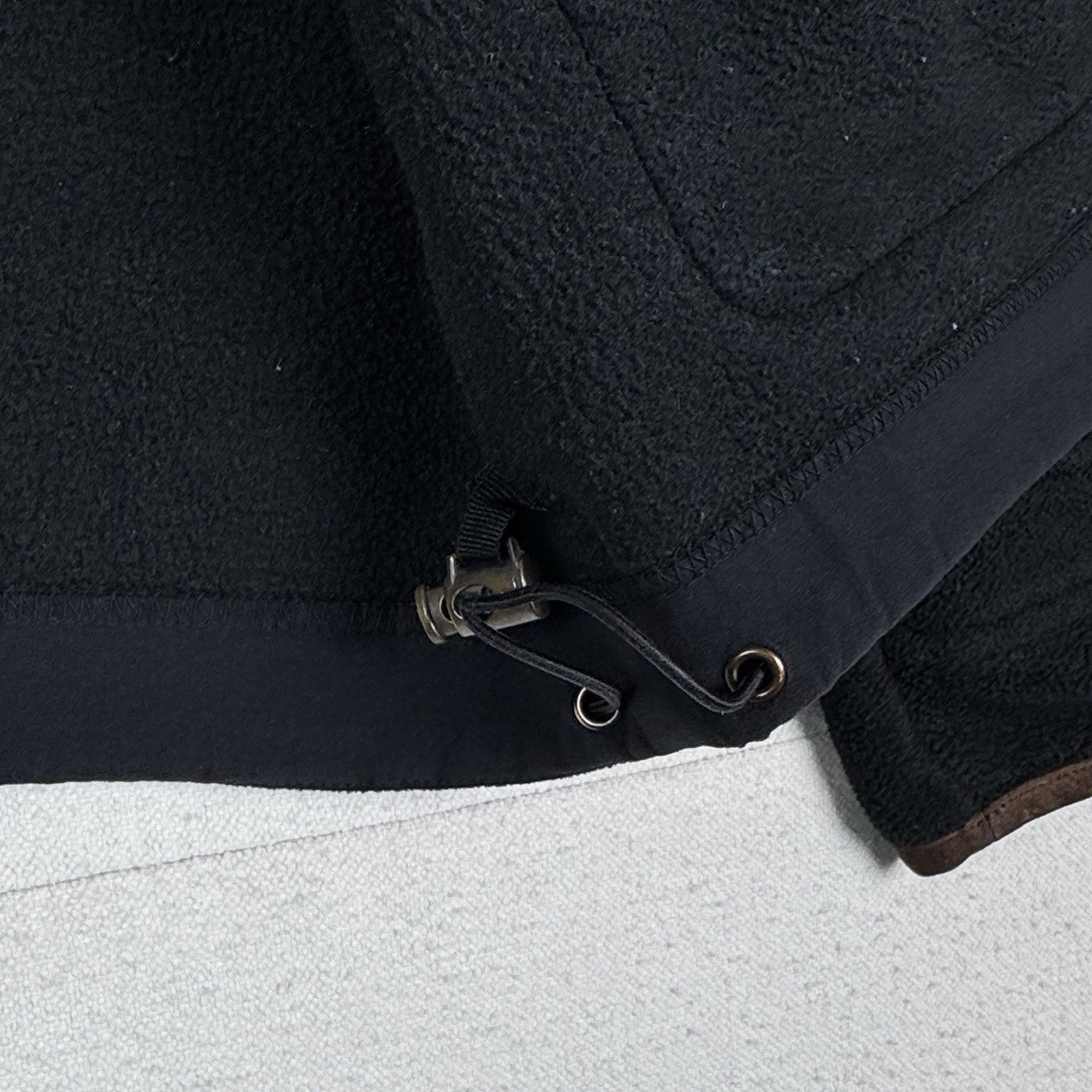 Vintage Polo Ralph Lauren Fleece Leather Trim Men’s Black L Jacket Distressed*