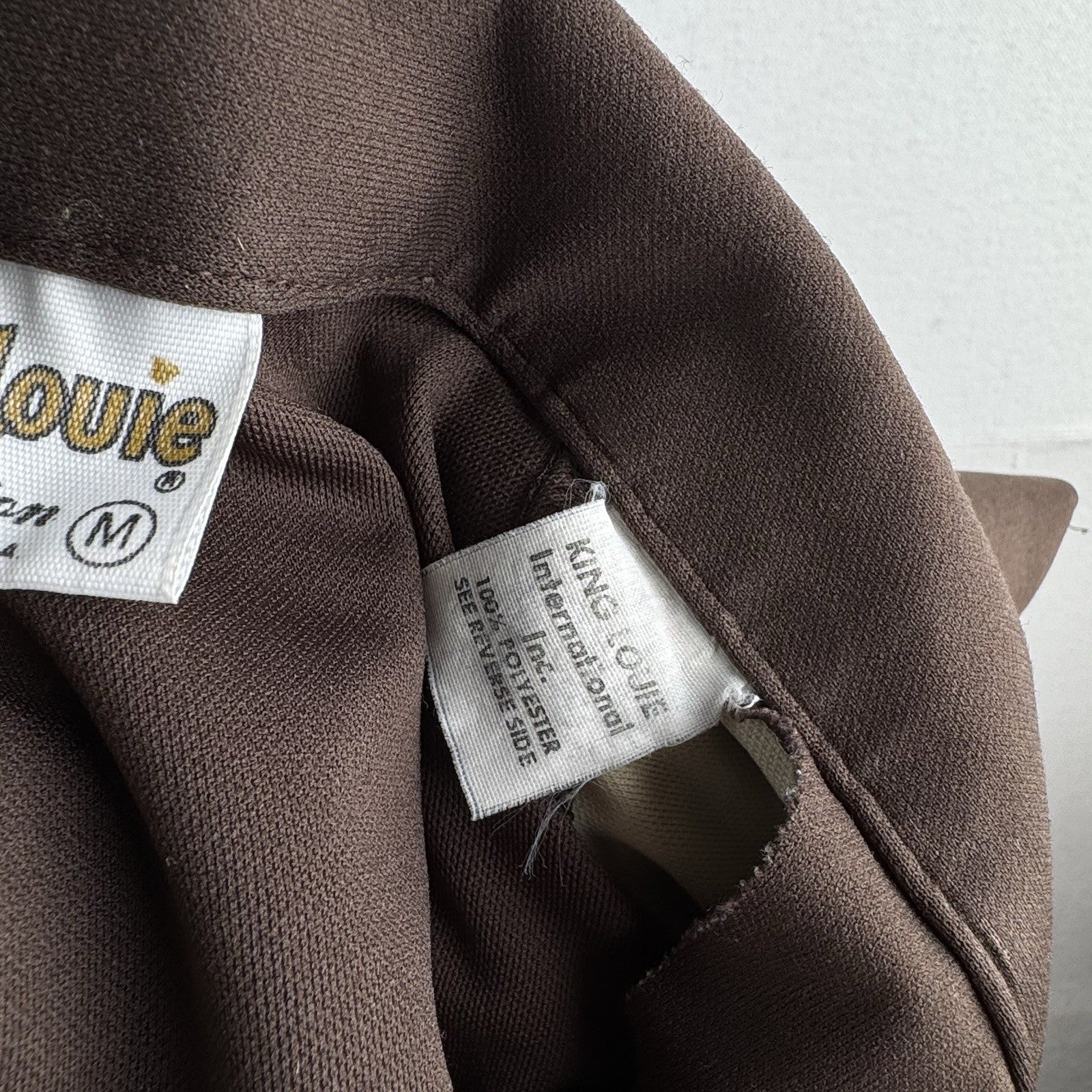 70s Vtg King Louie Creations Bowling 1/4 Button Shirt Mens M Brown VFW 6676 USA