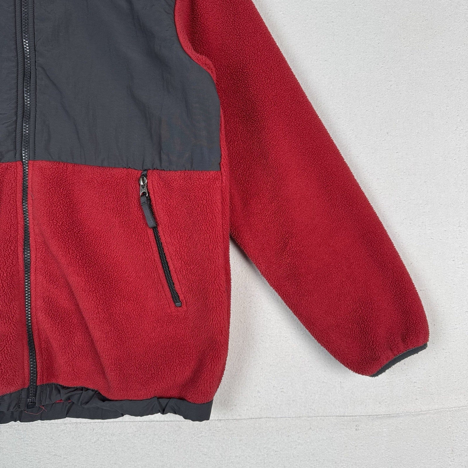 The North Face Fleece Denali Full Zip Youth Jacket Red/Grey Size Youth XL XLarge