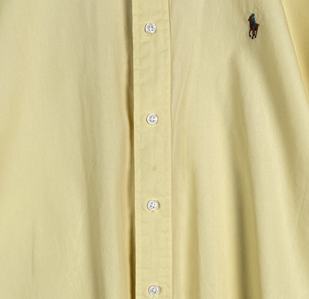 Vintage Polo Ralph Lauren Men’s Blake Short Sleeve Button Up Yellow Shirt Sz L