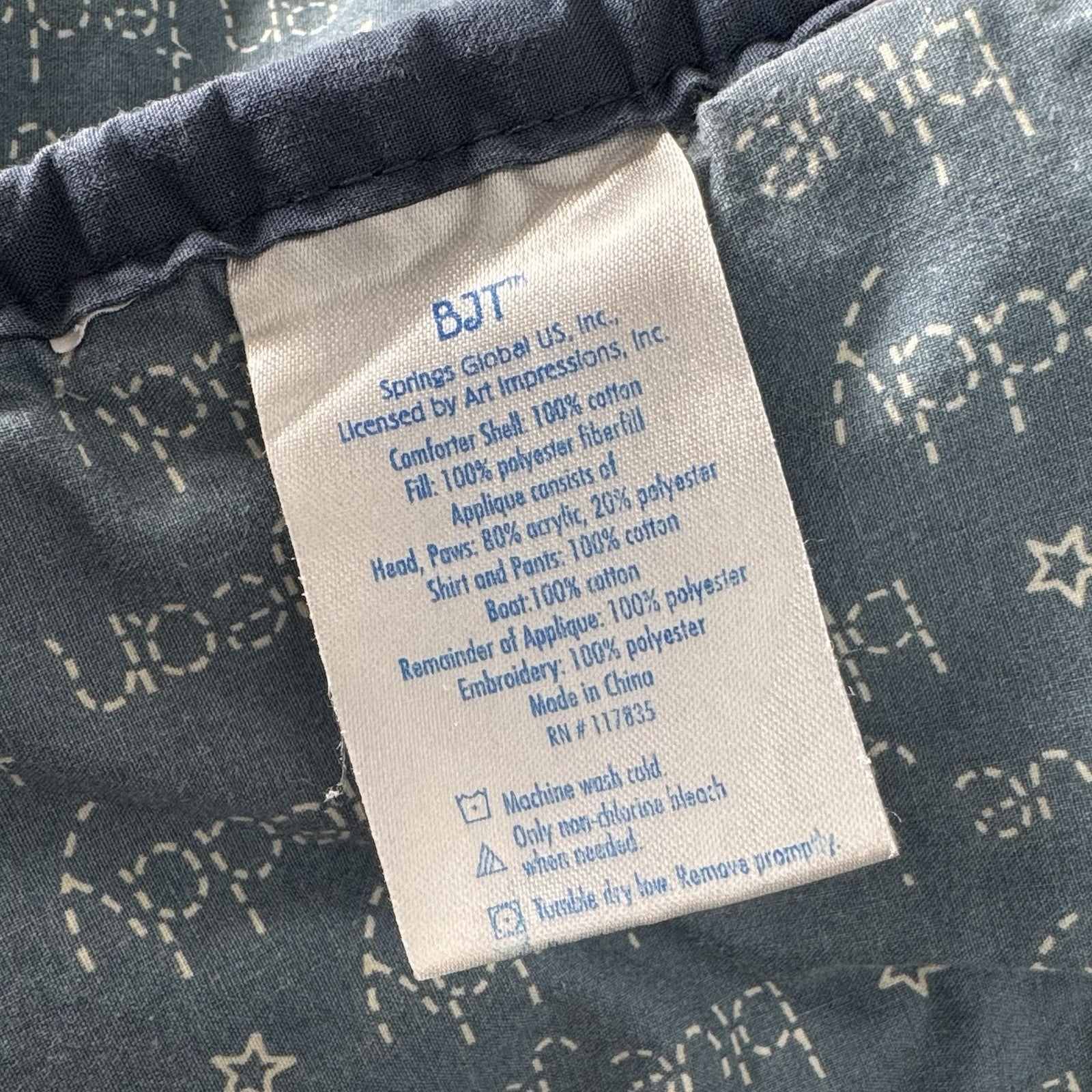 Baby Quilt by BJT Blue Jean Teddy Bear 3D Plush Teddy Boat/Bike/Plane/Car 40x30”