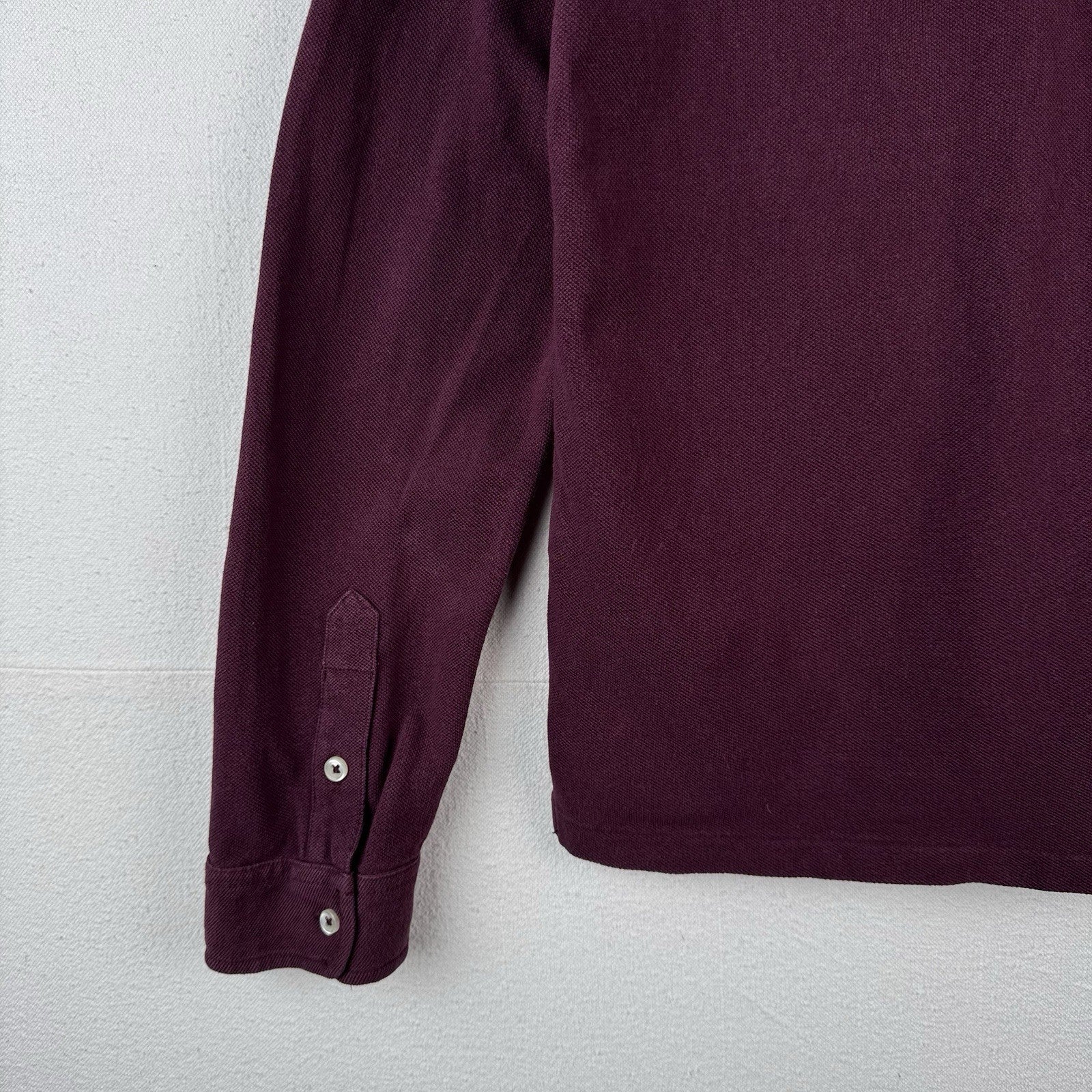 Vintage Polo Ralph Lauren Men’s L Pocket Rugby Shirt Long Sleeve Burgundy White
