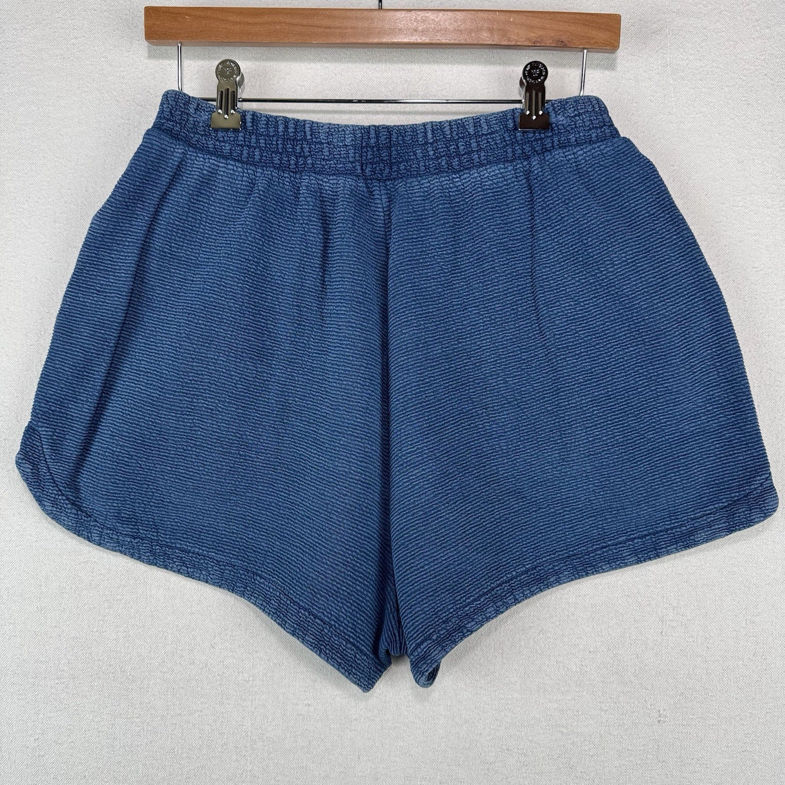 Vintage GAP Indigo Women’s M Track Lounge 2” Shorts Cotton Pockets Elastic Waist