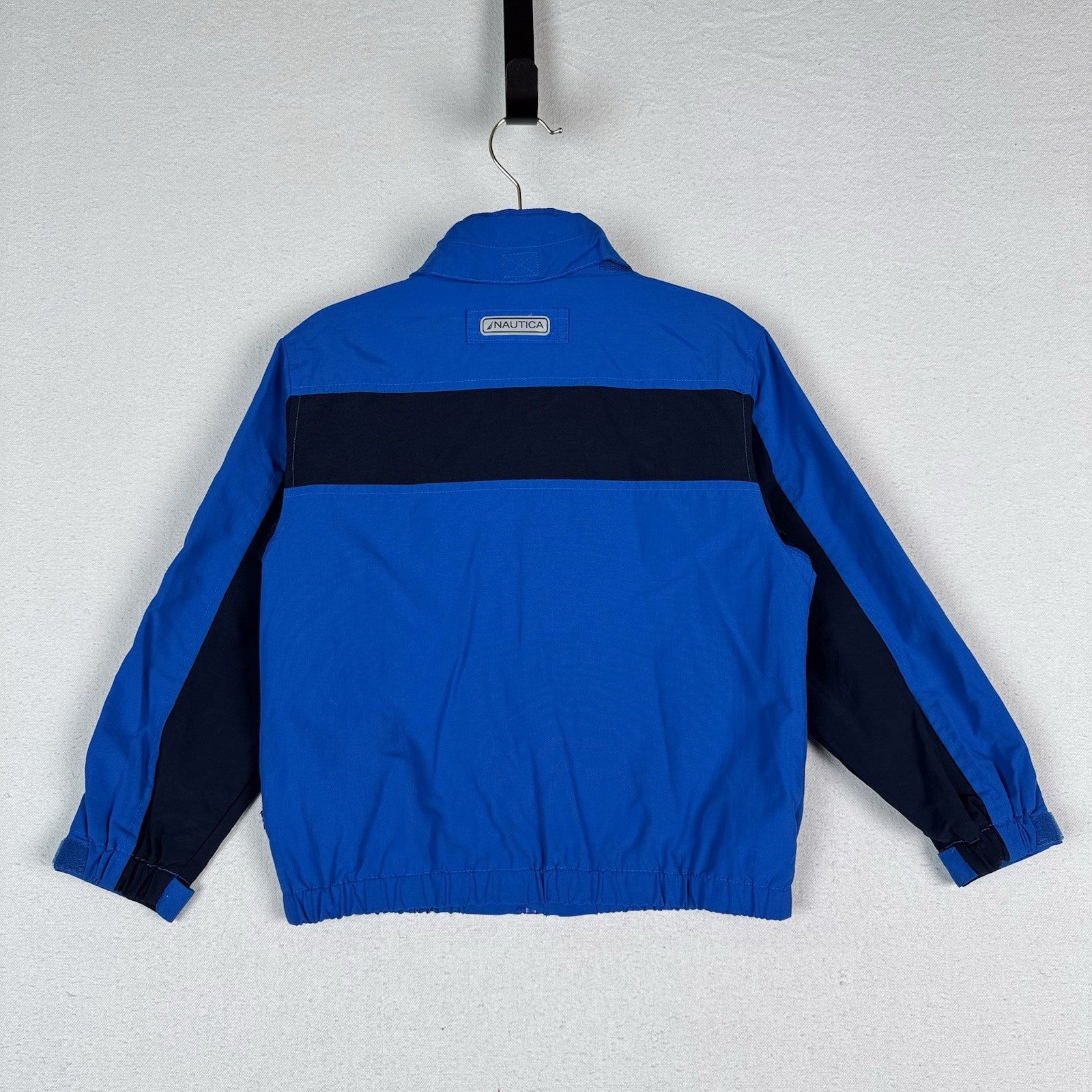 Nautica Jacket Windbreaker Spell Out Toddler Kids Sailing 4T Blue Stowaway Hood