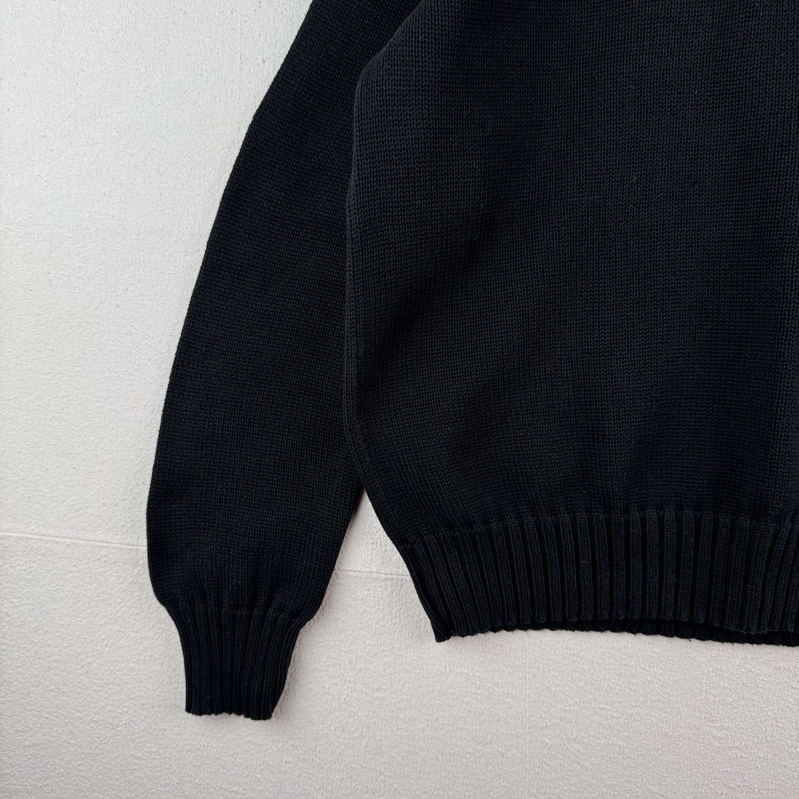 Vtg Polo Jeans Company Ralph Lauren 1/4 Zip Mens L  Crest Patch Black *Read
