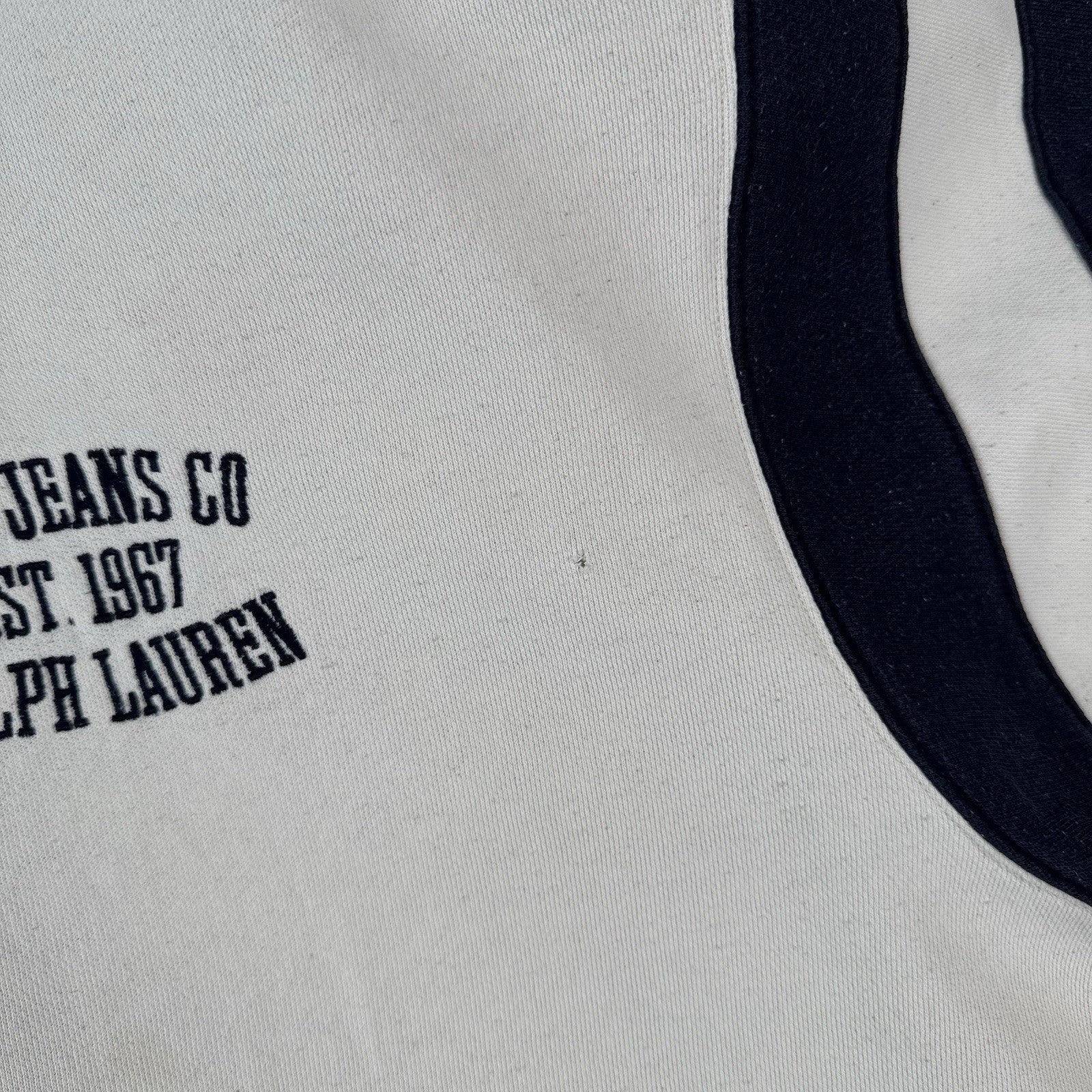 Polo Jeans Co. Ralph Lauren Men's XL X-Large Hooded Sweatshirt White Blue *Read