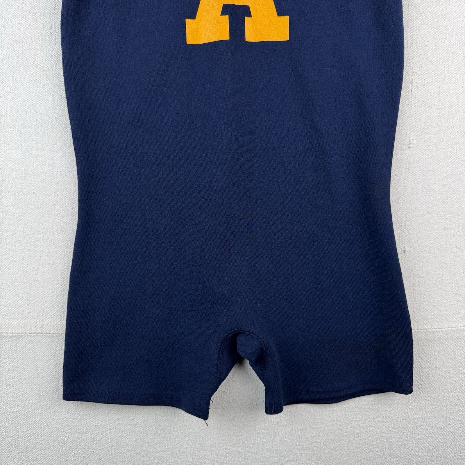 70’s 80’s Vtg Champion “A” Wrestling Singlet Adult Medium Blue Gold Made In USA