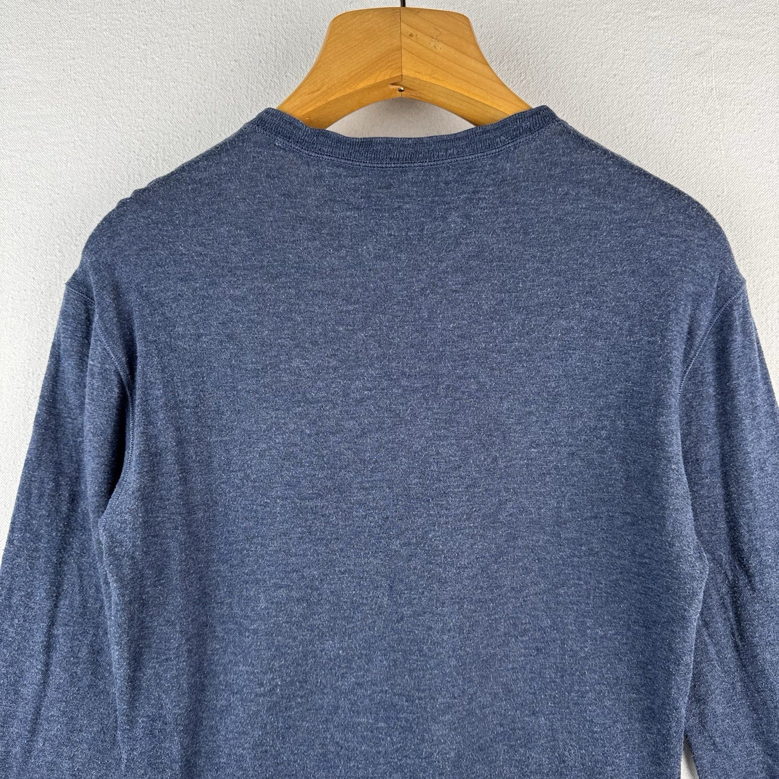 Vintage Polo Ralph Lauren Shirt Mens Large Blue Long Sleeve Henley 100% Cotton