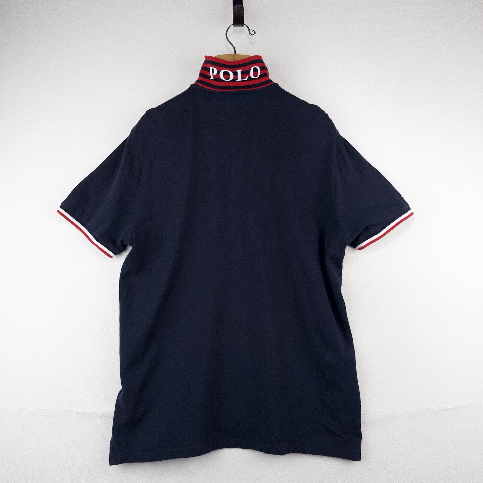Polo Ralph Lauren Men’s XL Striped Trim Polo Shirt Navy Custom Slim Fit