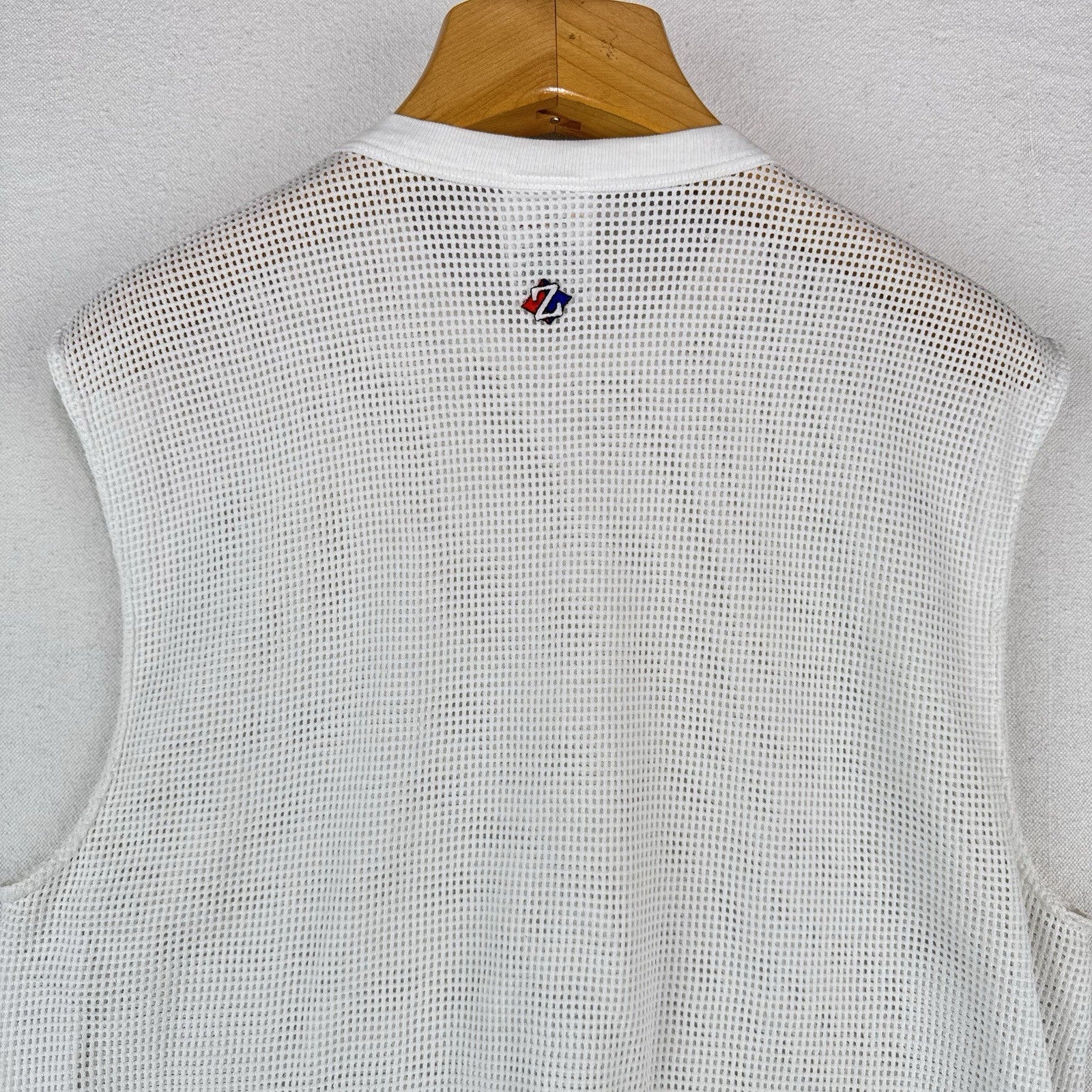 90’s Vtg Jerzees Mesh Tank Sleeveless T-shirt Men’s L White Made USA *Read