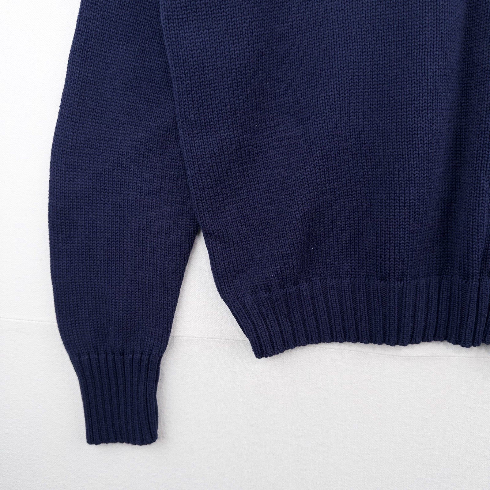 90's Vintage Polo Ralph Lauren Sweater Men's L Navy Blue Knit Crewneck Red Pony