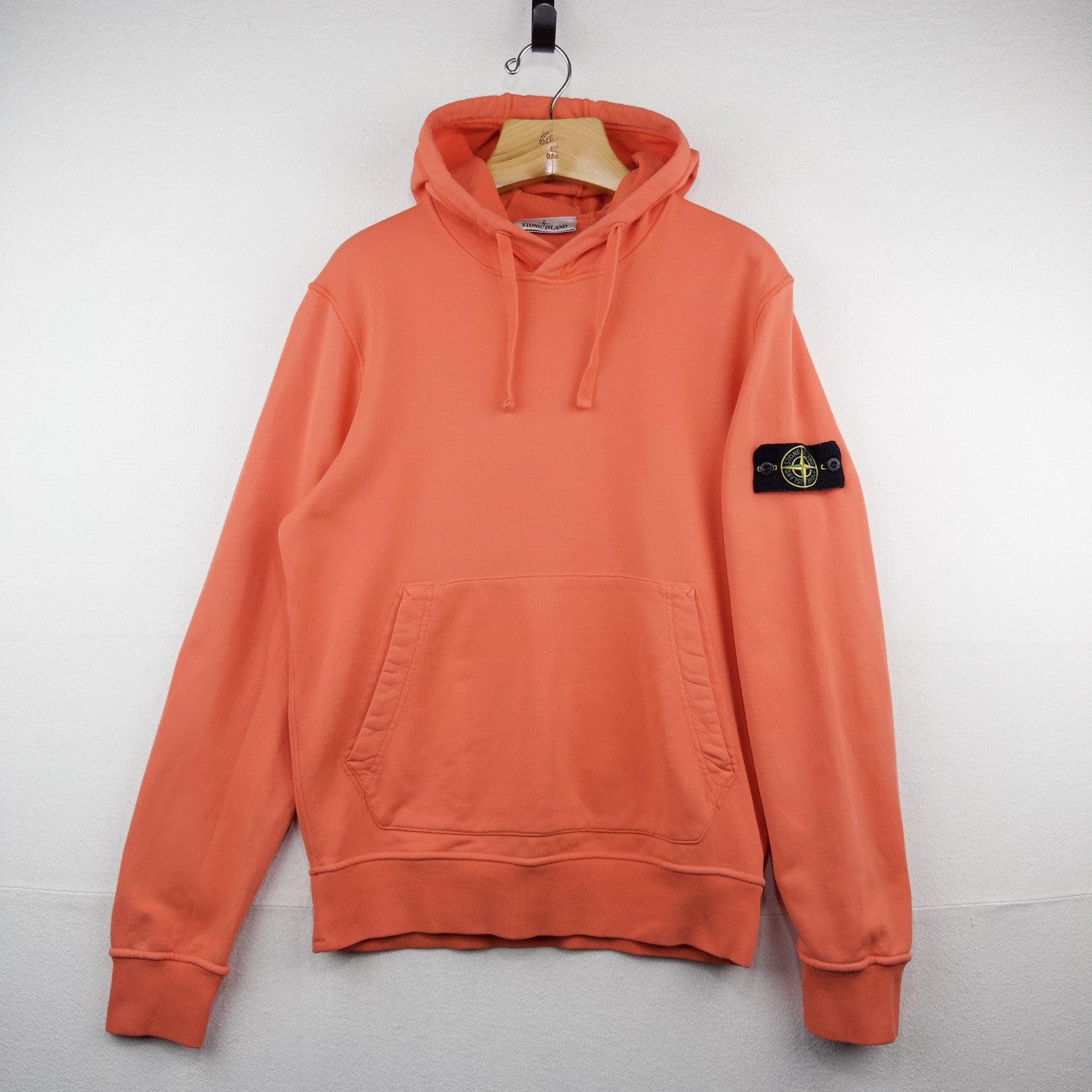 Stone Island Loopback Organic Cotton Orange Hoodie Men’s Medium