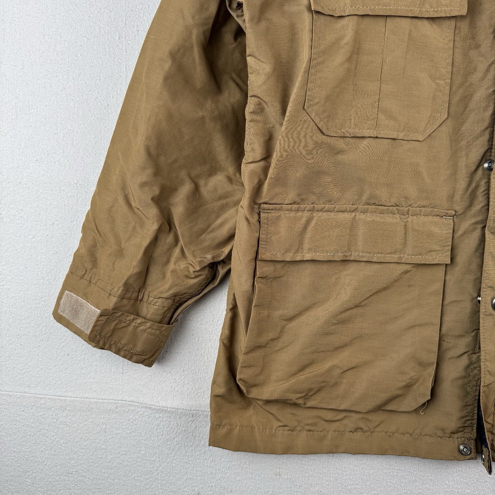70's Vtg Woolrich Medium Mountain Parka Tan Wool Flannel Lined Made In USA *Read