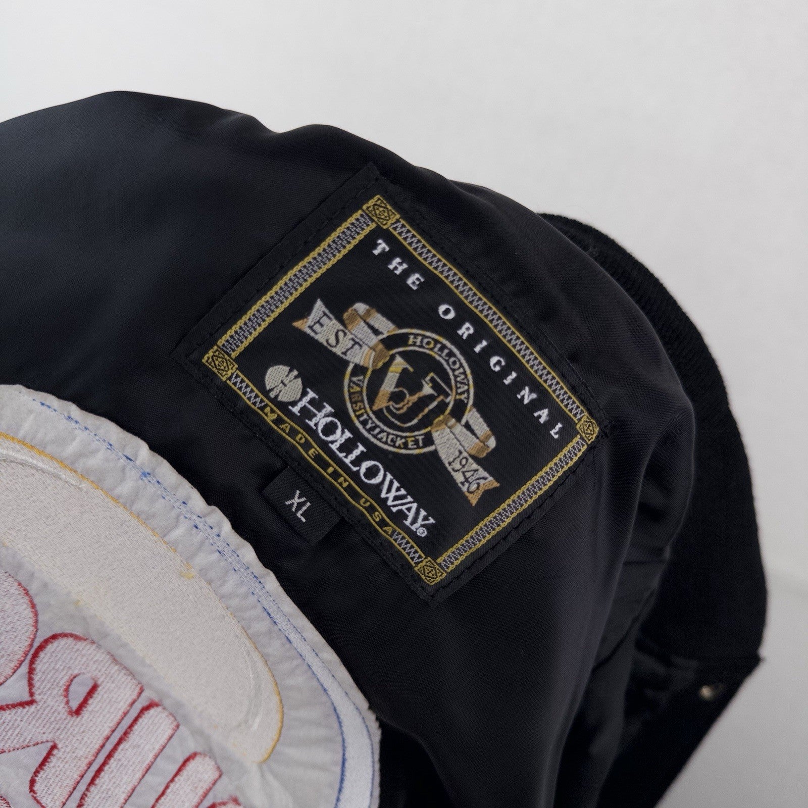 1984 Burger King Varsity Jacket Black Snap Front XL Wool Leather Sleeves USA