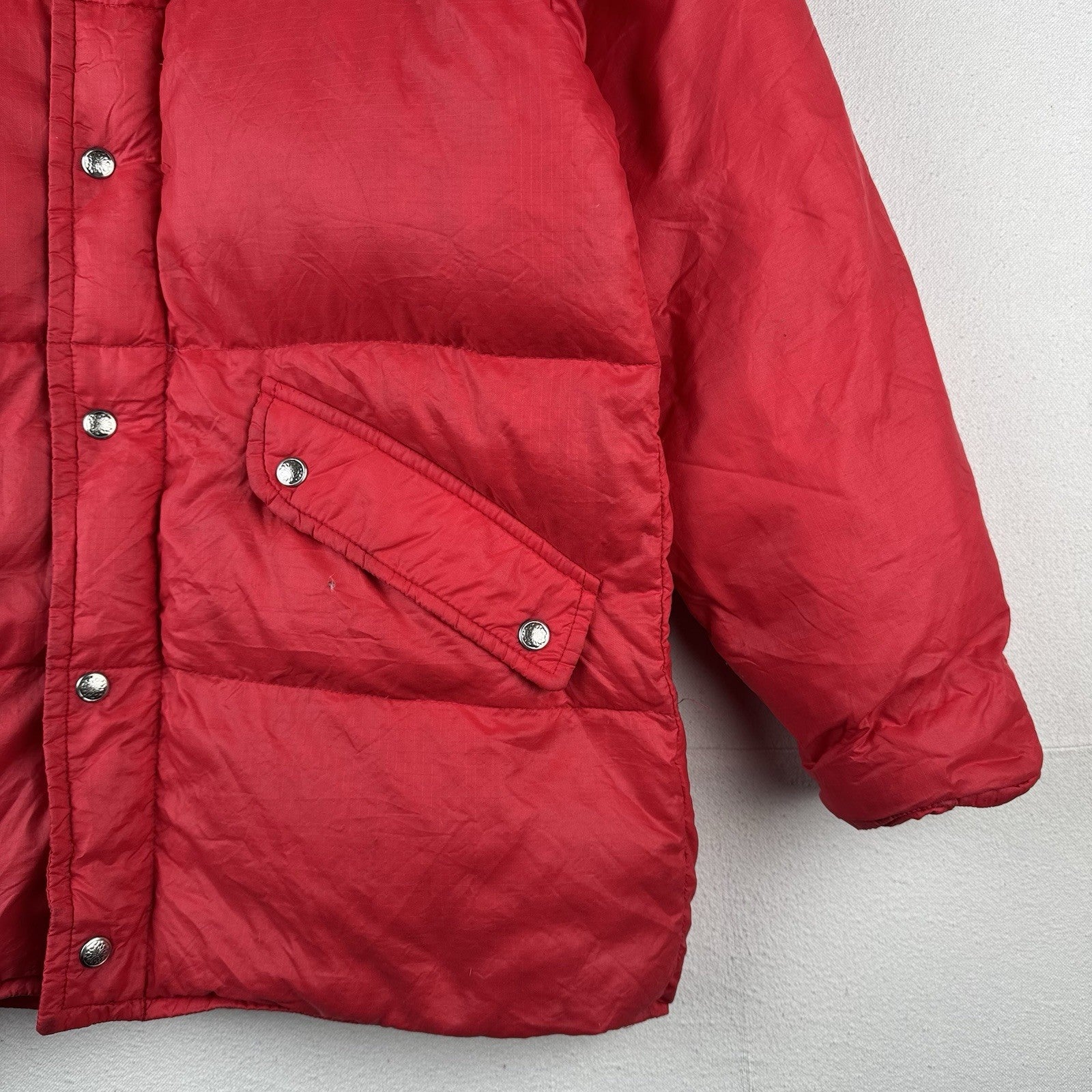 60s/70s Vtg Field & Stream Gordon Ferguson Goose Down Puffer Jacket Hooded Red S