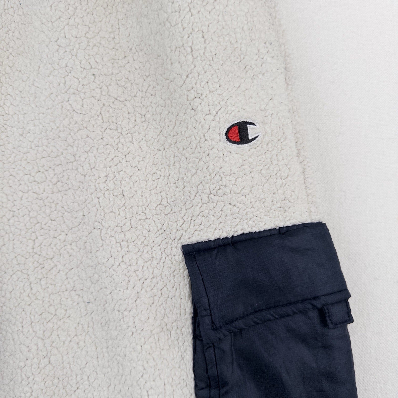Champion Sherpa Cargo Utility Jogger Sweatpants Men’s Medium Cream