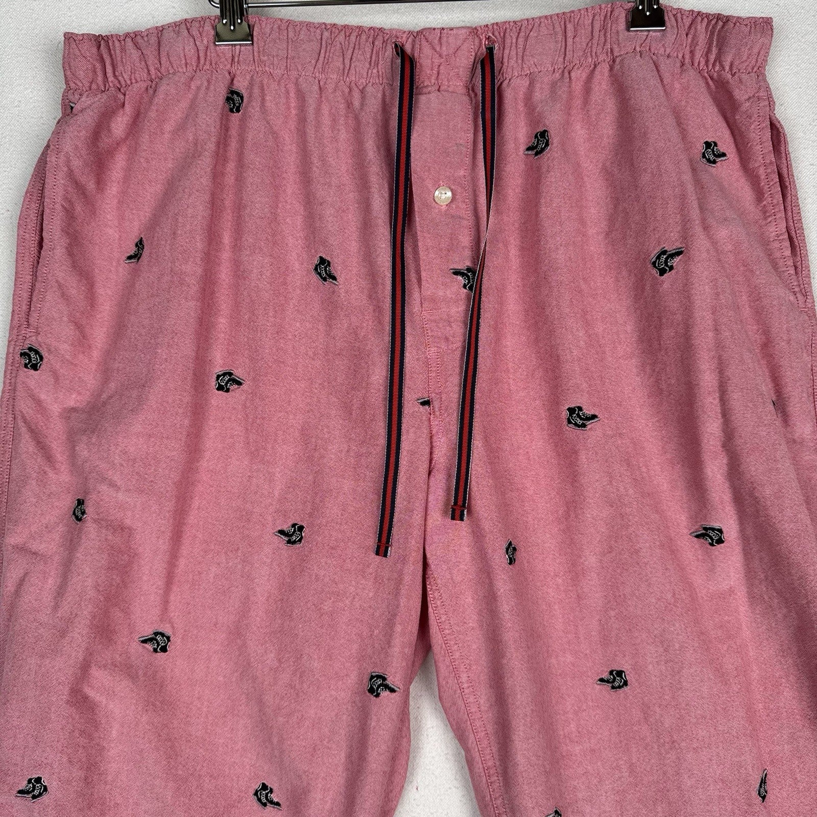 J.Crew Mens XL Ice Hockey Cotton Lounge Pajama Pants Pink Red Black