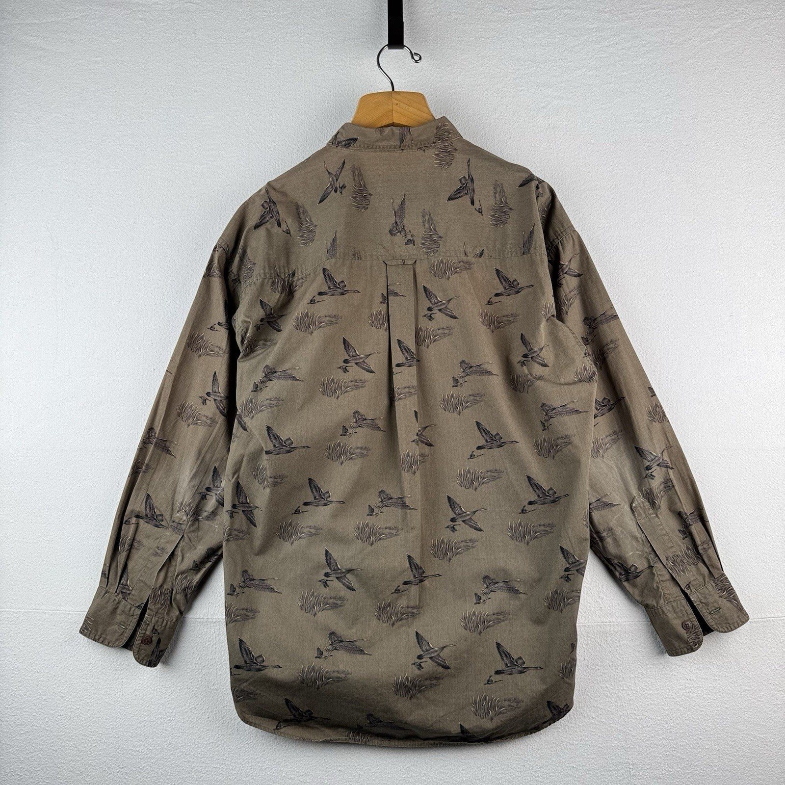 Chaps Ralph Lauren Mens XL Button Down Shirt Ducks Brown Long Sleeve