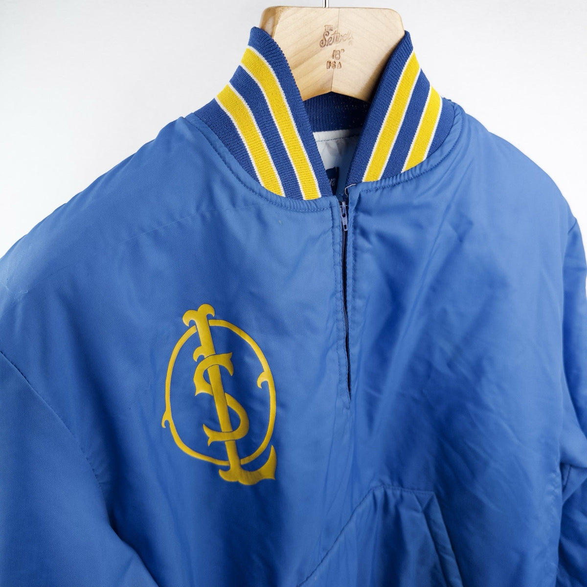 80’s Vtg Holloway Quarterzip Pullover Jacket Mens M Blue Our Lady Sorrows Saints