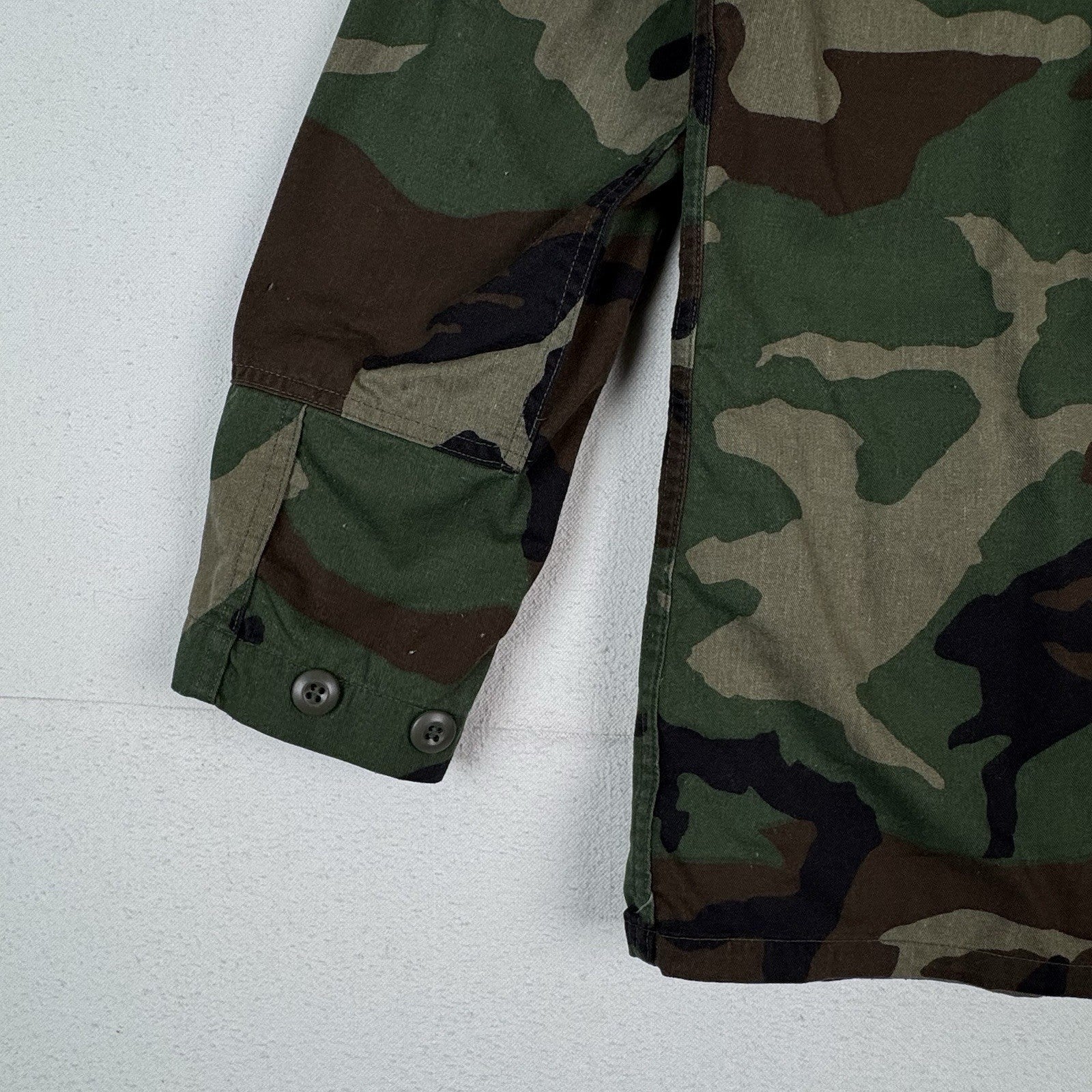 Military Woodland Camo 2 Piece Combat Shirt Jacket Cargo Pants Men Small Long