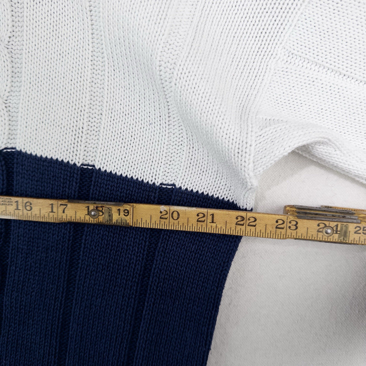 90’s Vtg Eddie Bauer Pullover Sweater Color Block Crewneck Men’s L White Blue