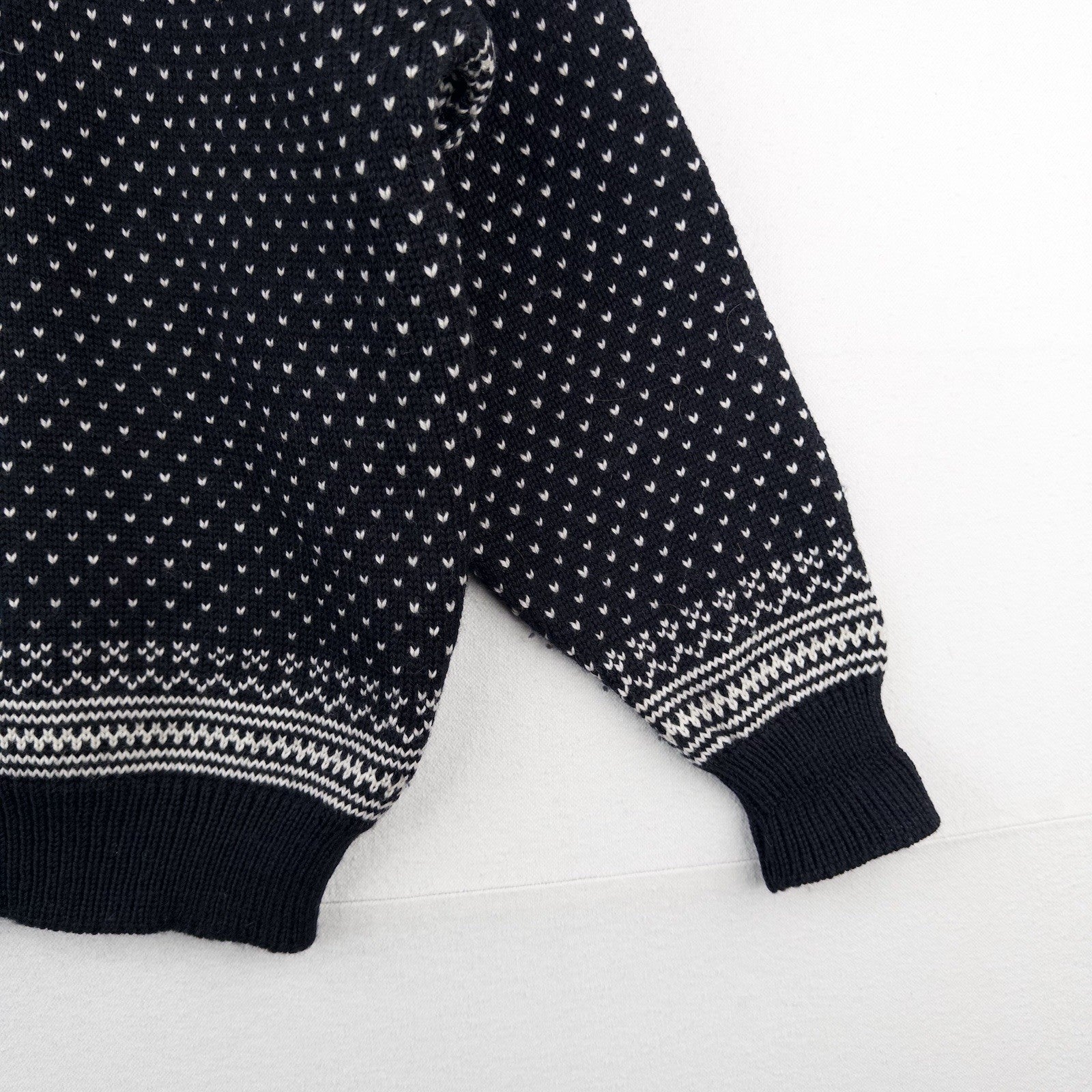 80’s Vtg Dale of Norway Pullover Sweater Men’s Large Fair Isle Wool Knit Black