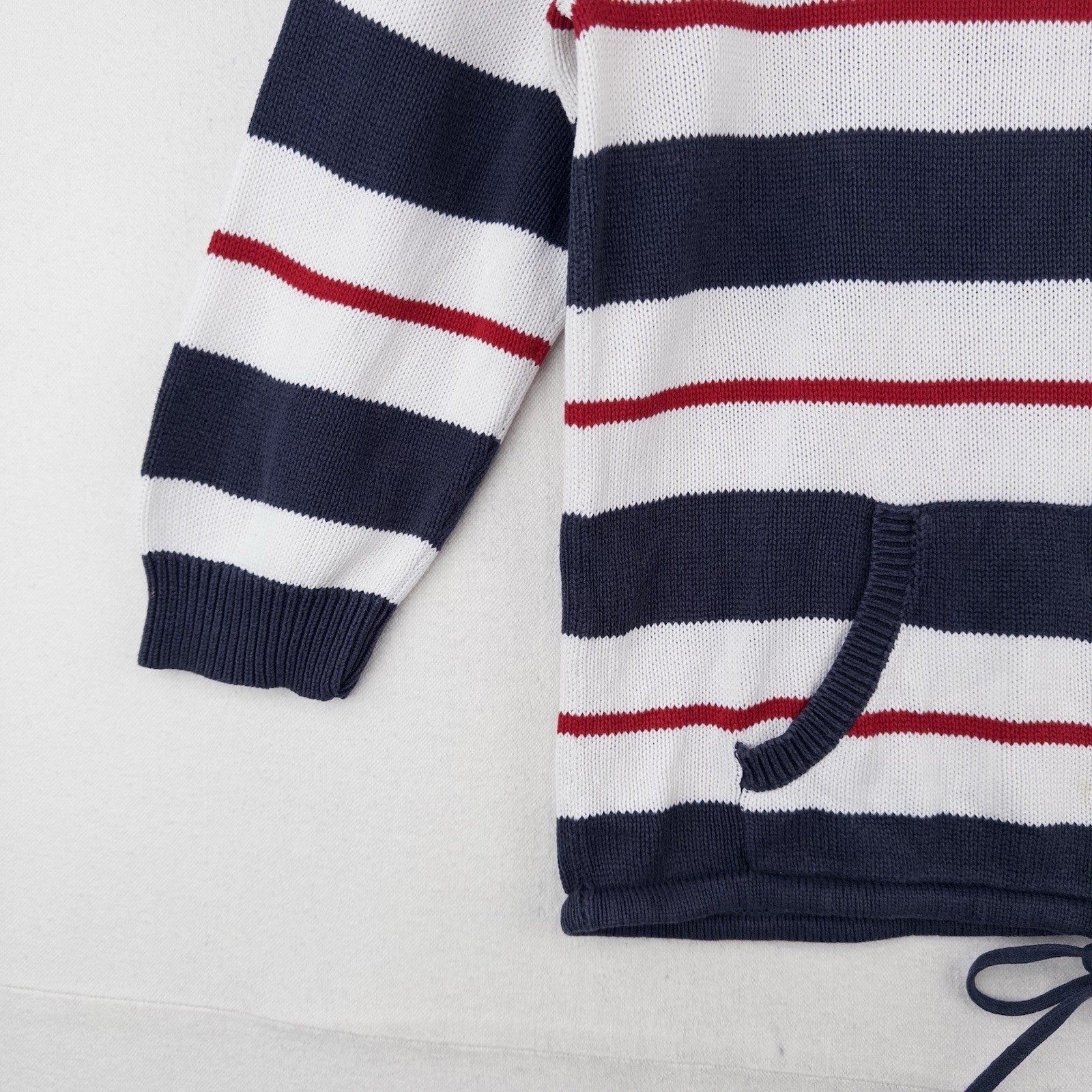 Polo Jeans Co Ralph Lauren Kids Large Naval Striped Knit Hooded Sweater