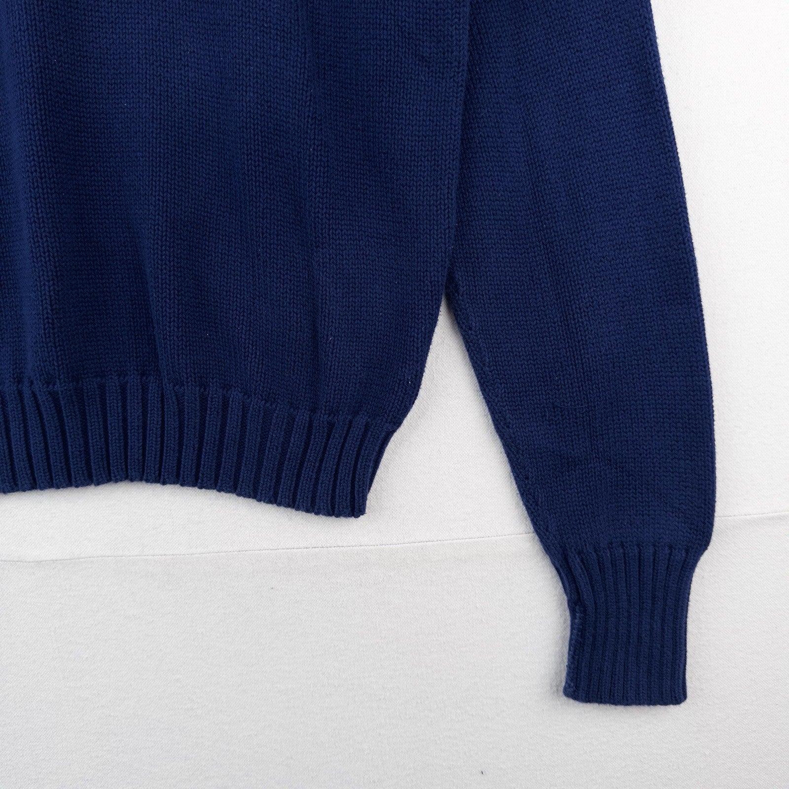 90’s Vtg Polo Ralph Lauren Turtleneck Cotton Sweater Men M Blue Black Stripe