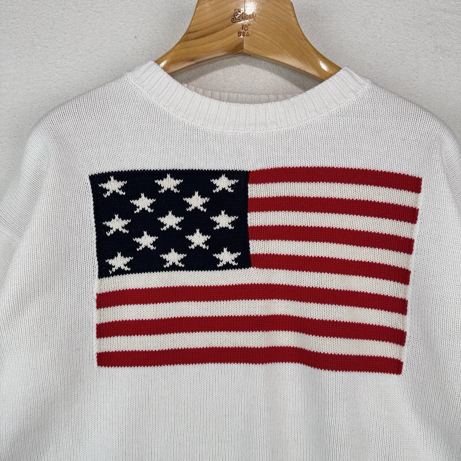 American Flag Crewneck Knit Sweater Women’s Medium Tall Old Navy