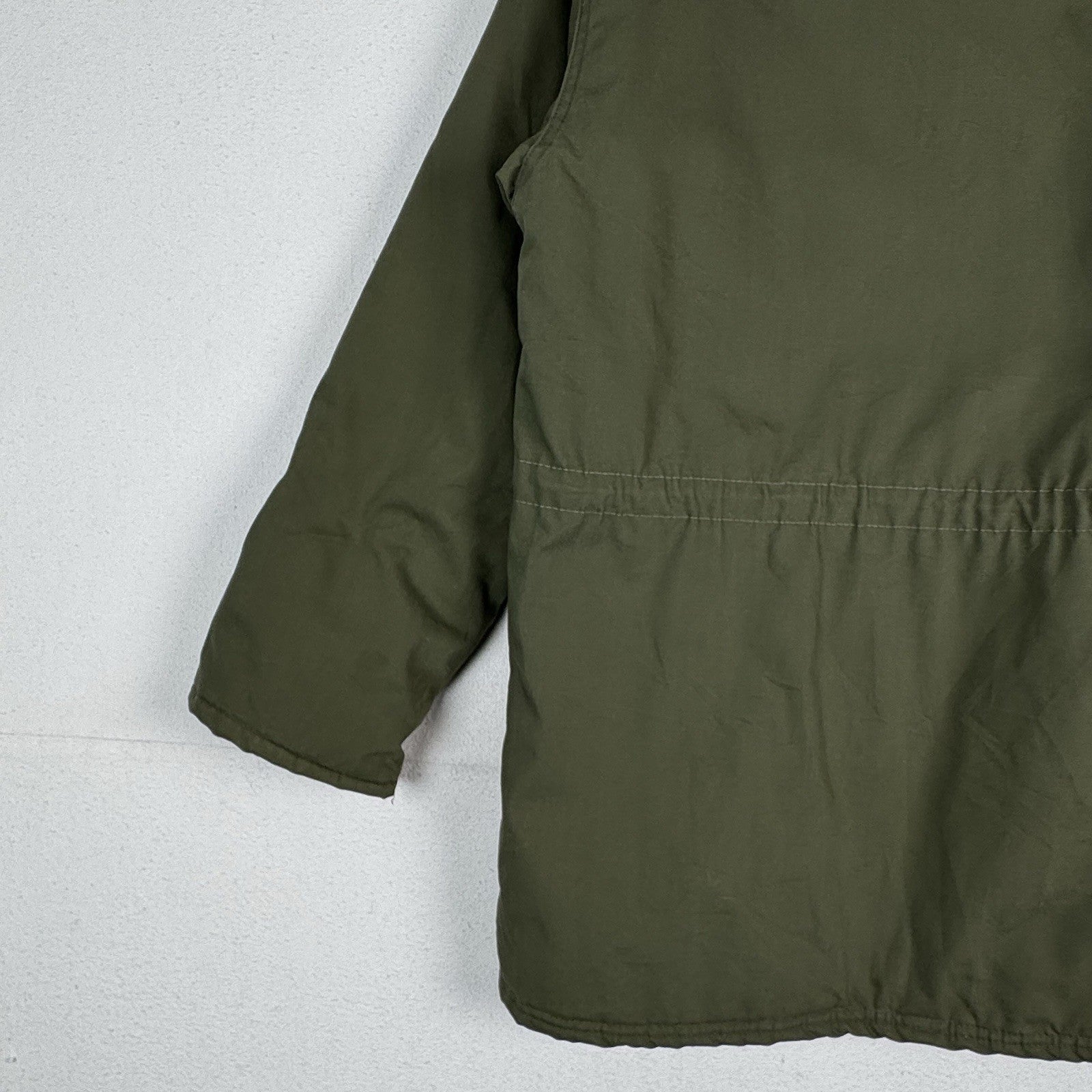 Vintage 60s 70s Sears Wearmaster Green Military Car Coat Parka Fits Chest 42”