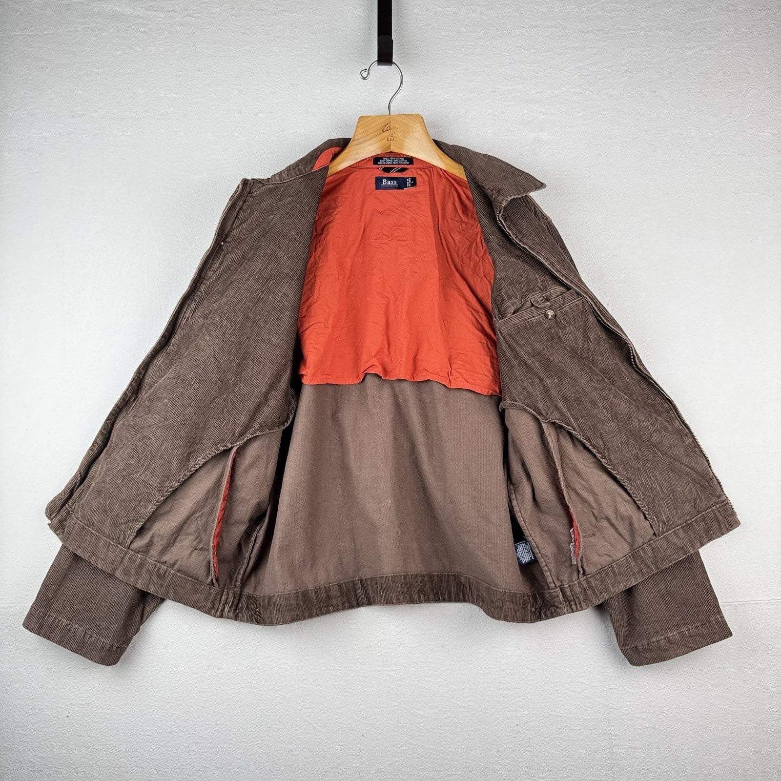 Vintage GH Bass Full Zip Corduroy Brown Jacket Men’s Large