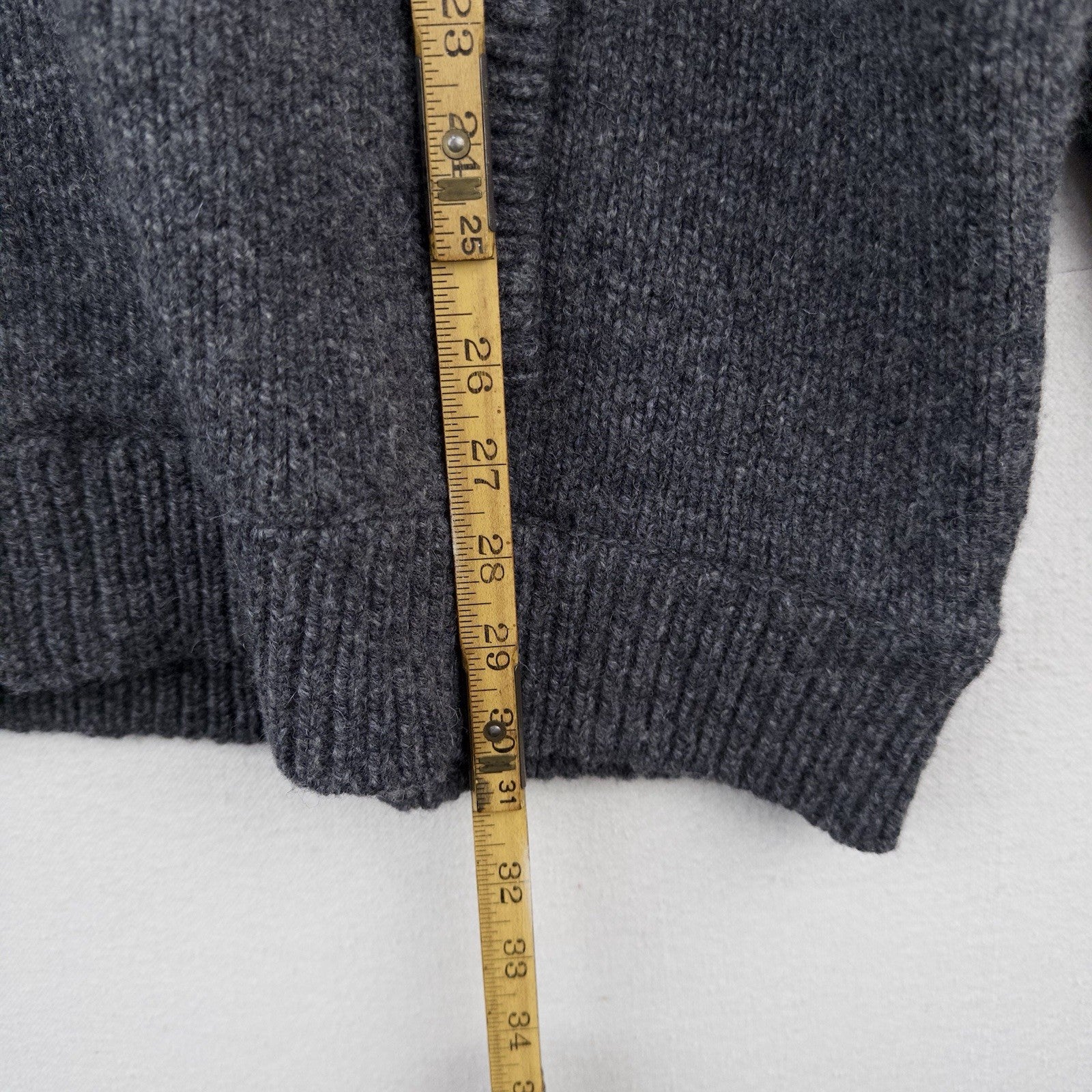 New L.L.Bean Classic Ragg Lambswool Cardigan Full-Zip Flannel Lined Men 3XL Gray